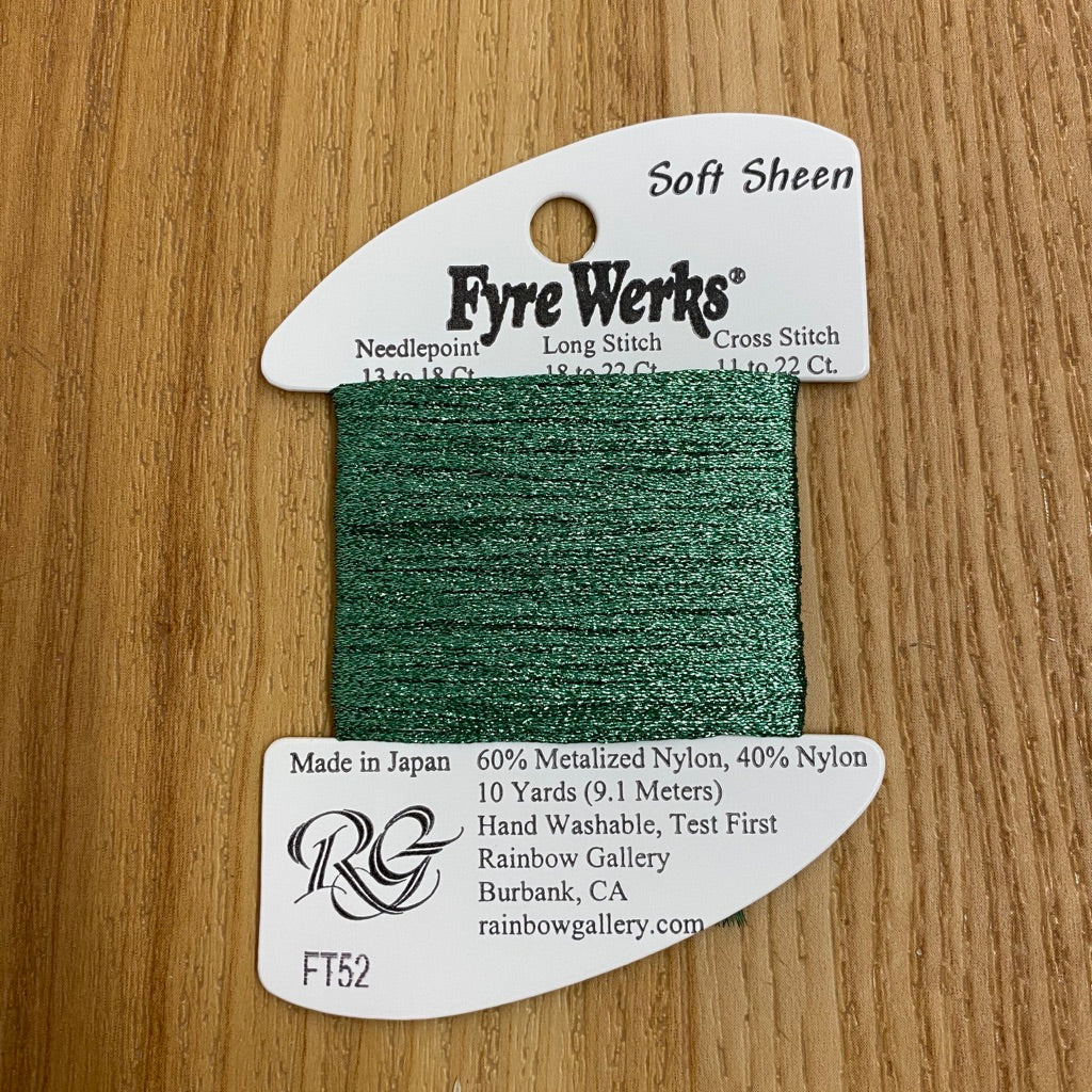 Fyre Werks Soft Sheen FT52 Lite Tree Green - KC Needlepoint