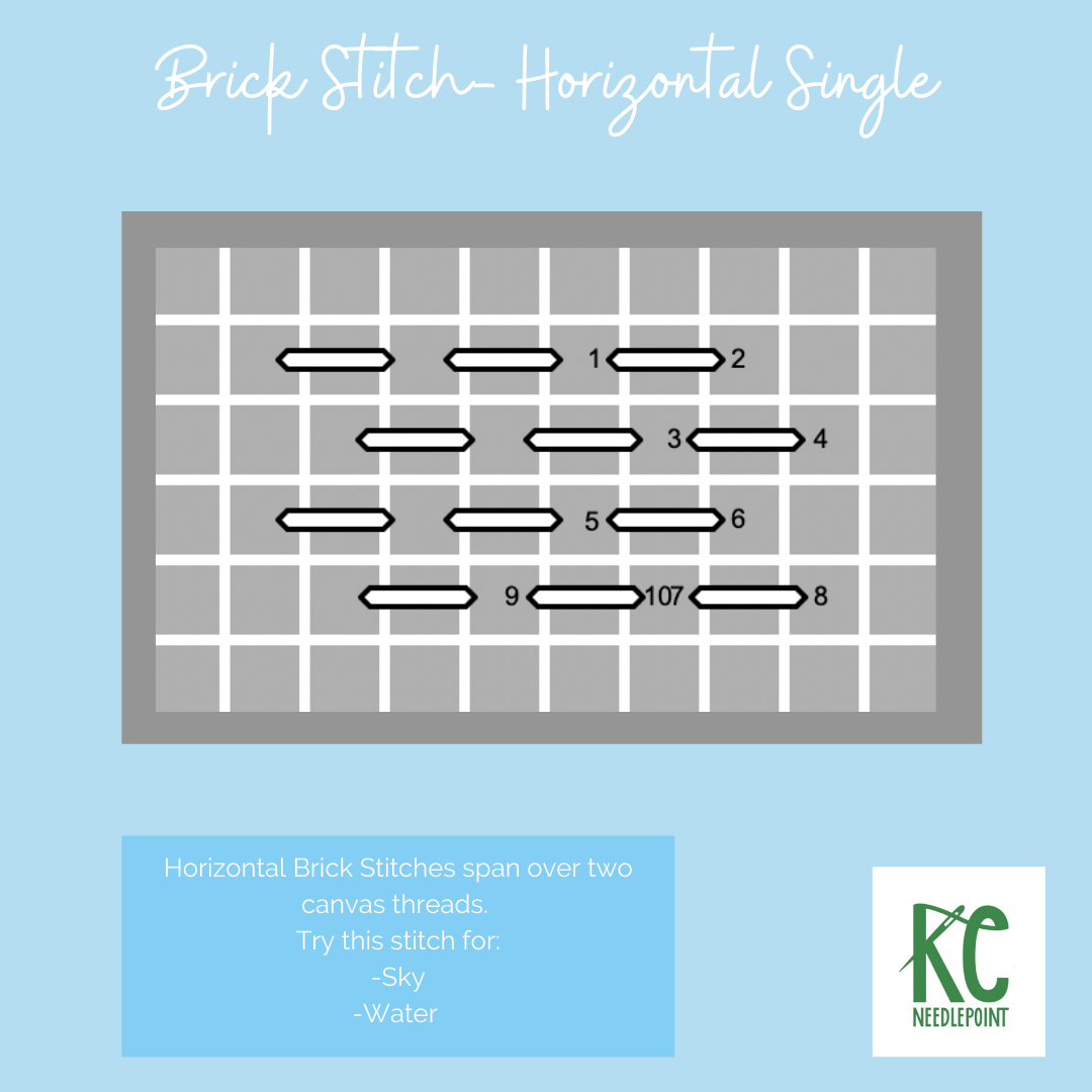 Brick Horizontal Pattern Example Brick Stitch- Horizontal Single – KC Needlepoint