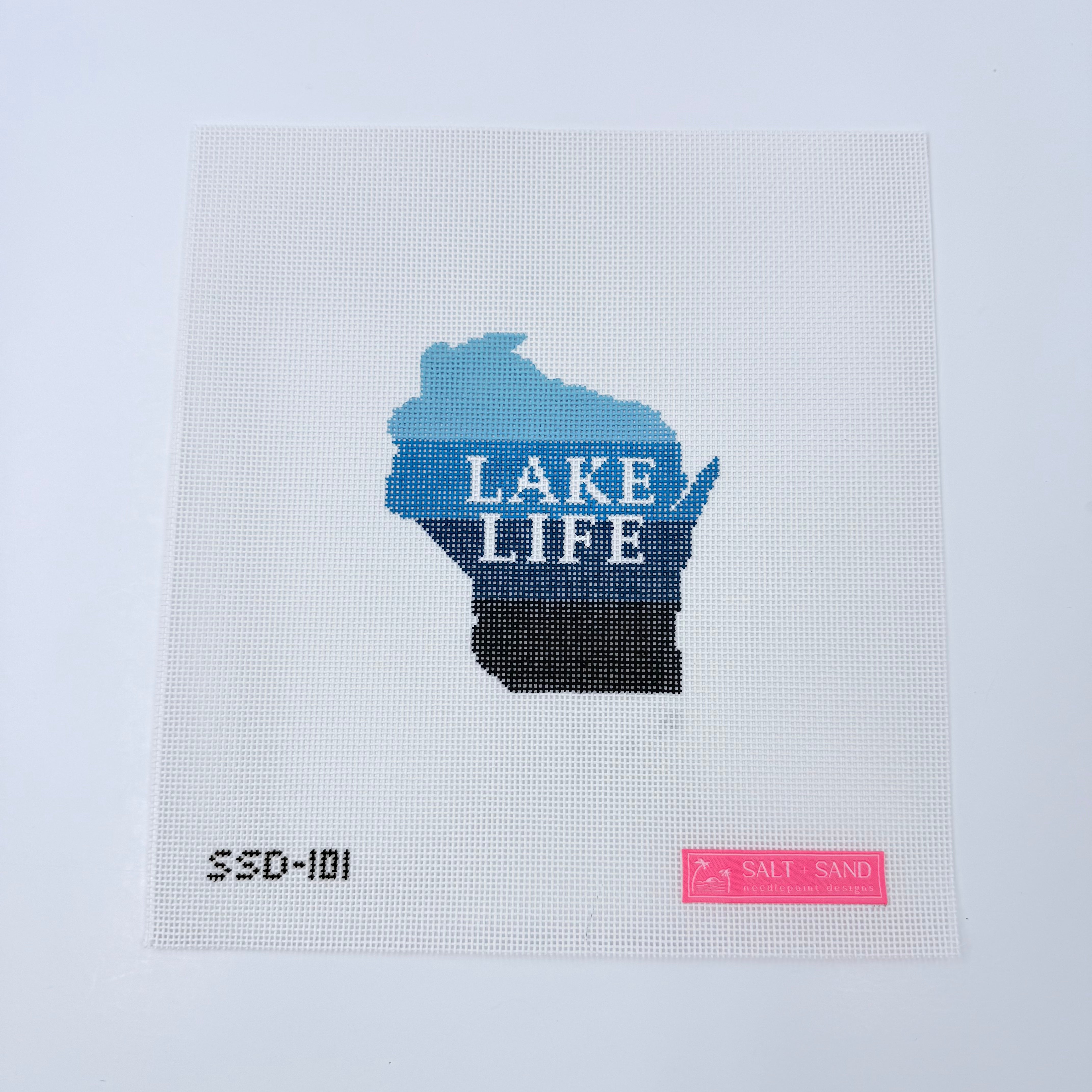 Lake Life Wisconsin Canvas - KC Needlepoint