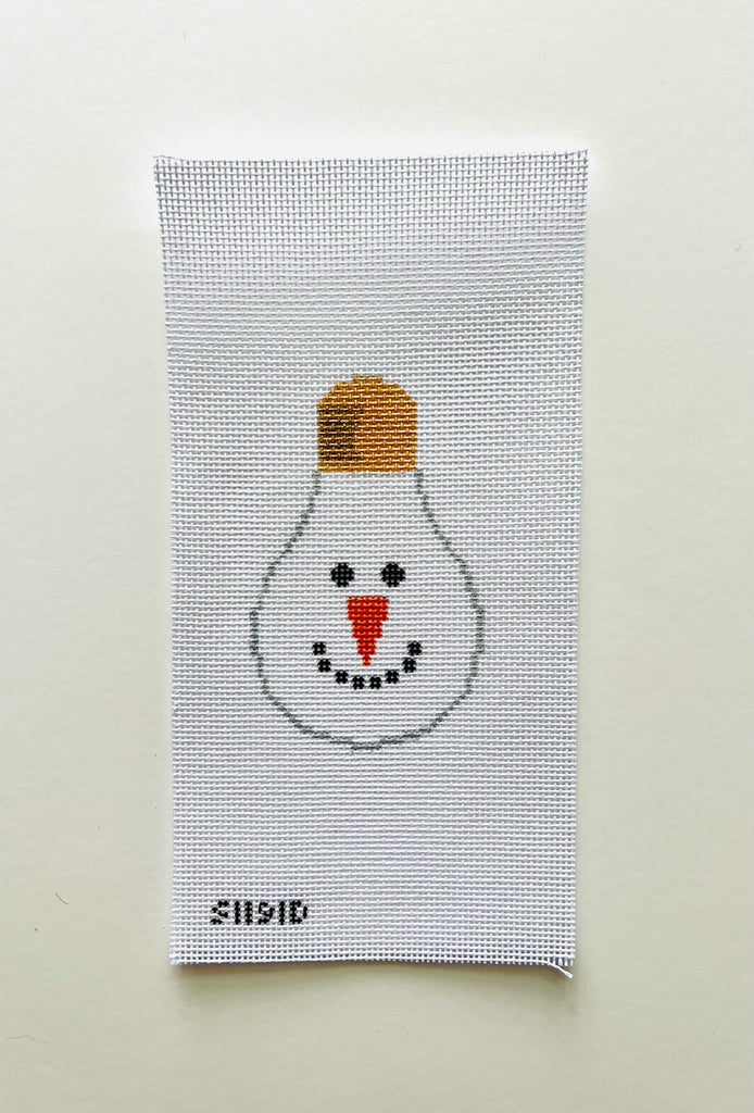 Snowman Face Light Bulb Canvas - KC Needlepoint