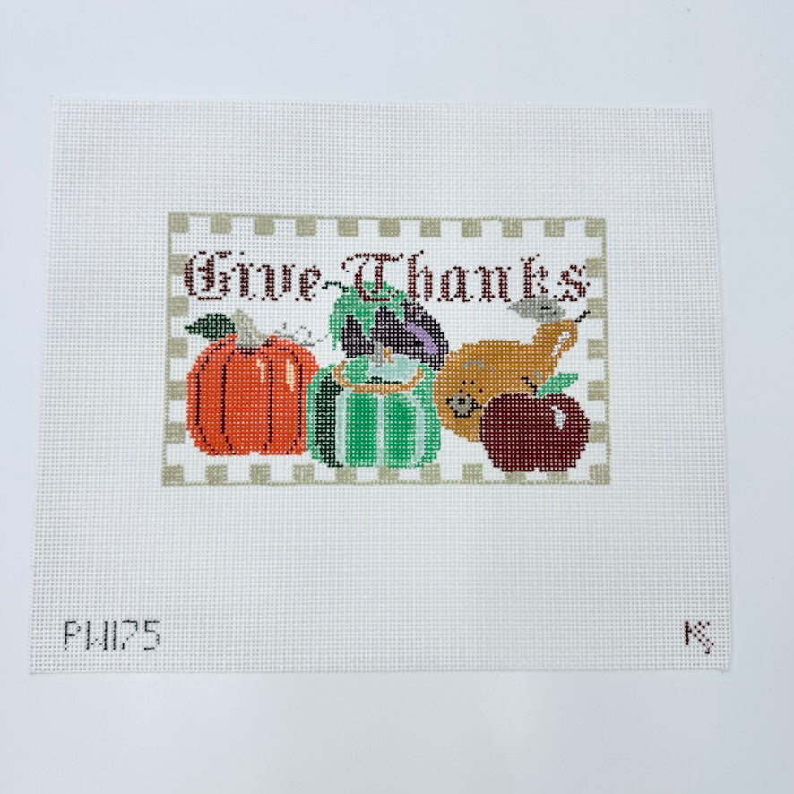 Give Thanks Canvas - KC Needlepoint
