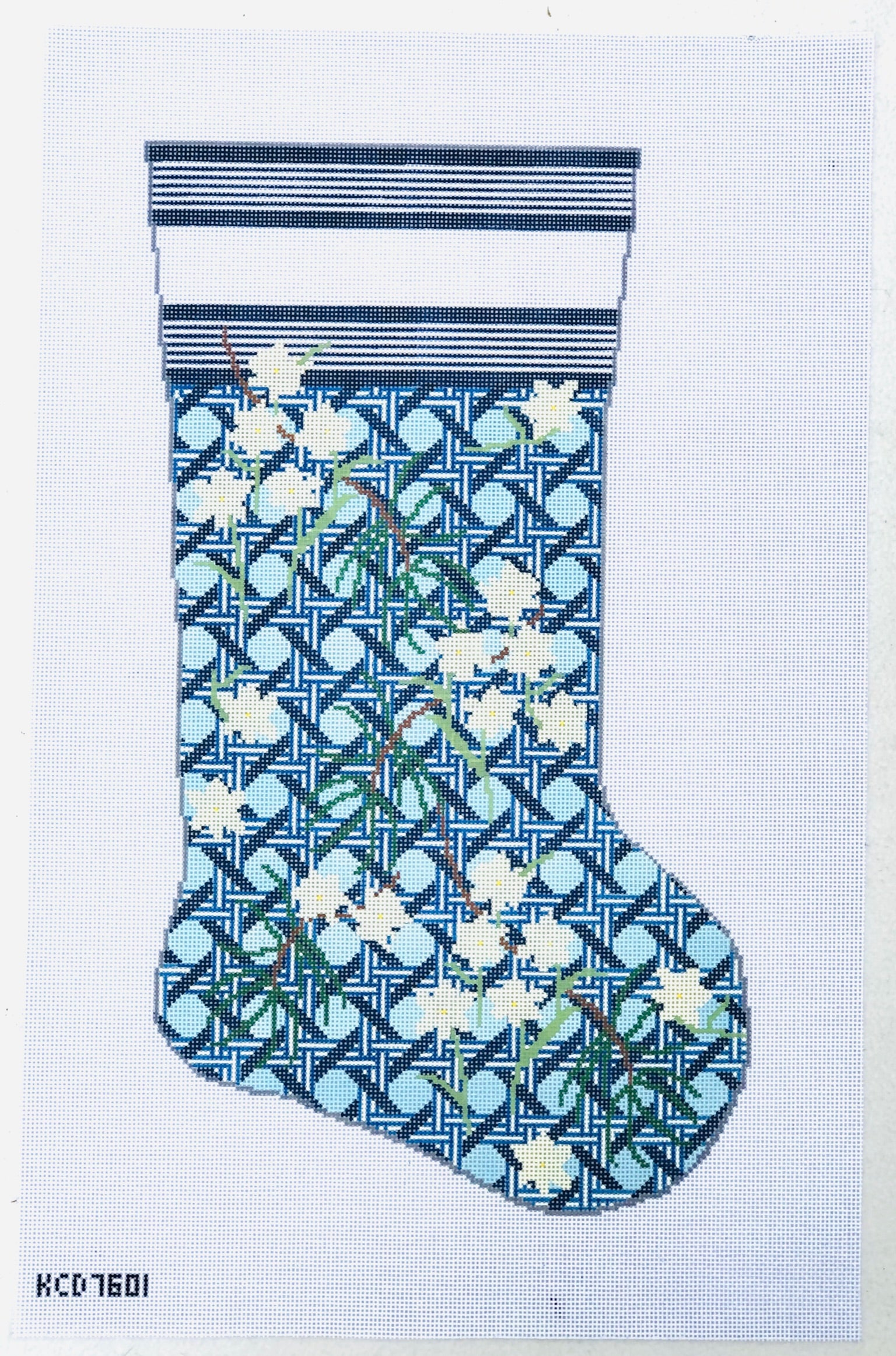 Paperwhites on Leigh Stocking Canvas - KC Needlepoint