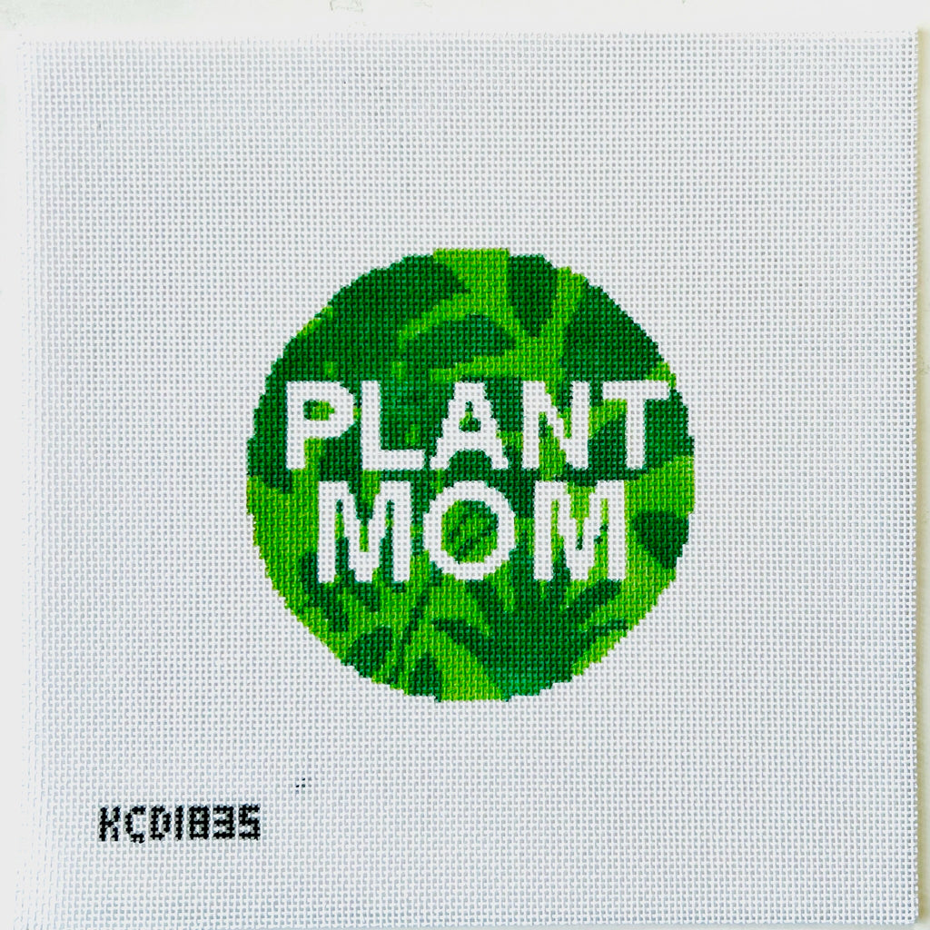 Plant Mom Round Canvas - KC Needlepoint