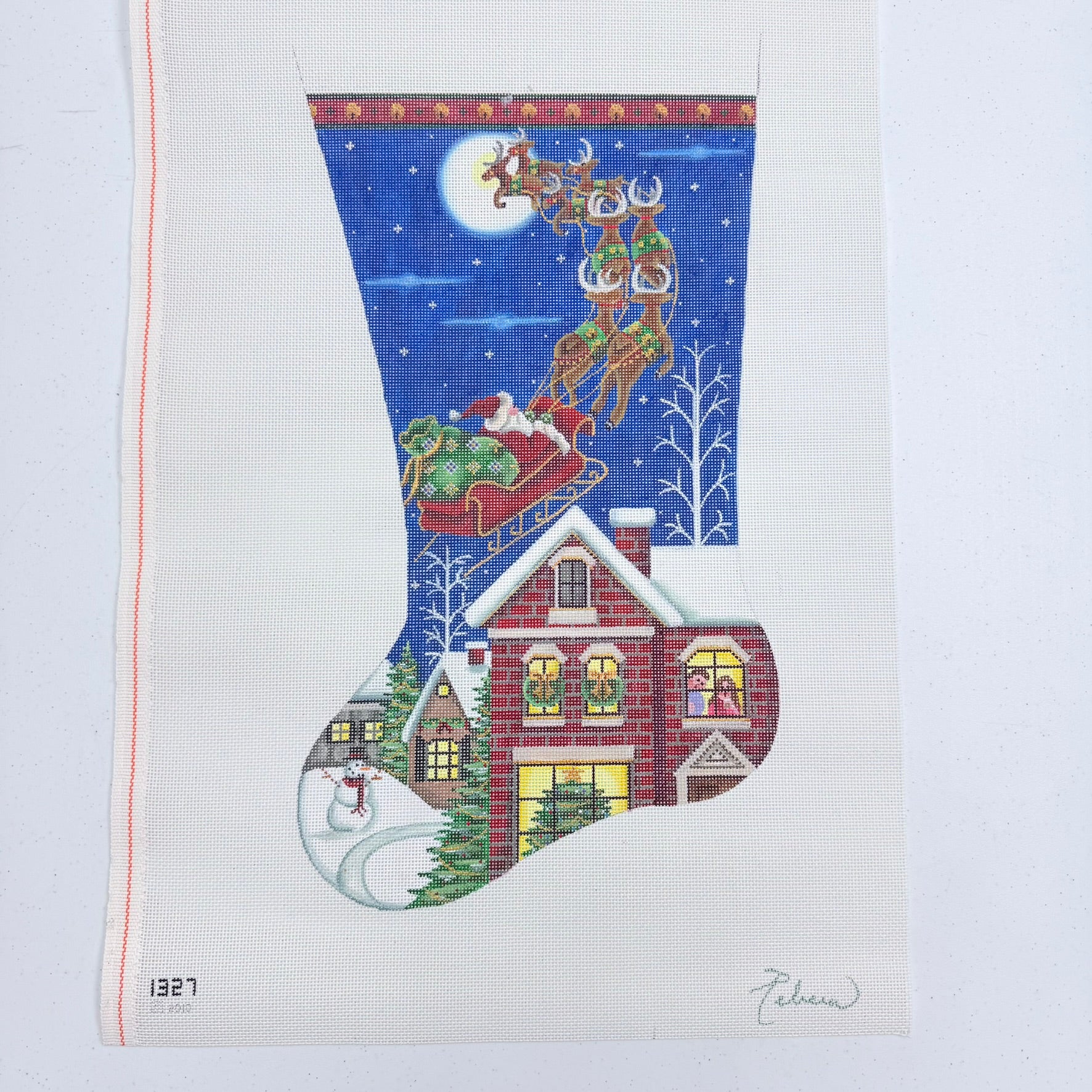 Through The Sky Christmas Stocking - KC Needlepoint