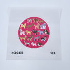Red Dogs Round 13 mesh OOPS! Canvas - KC Needlepoint