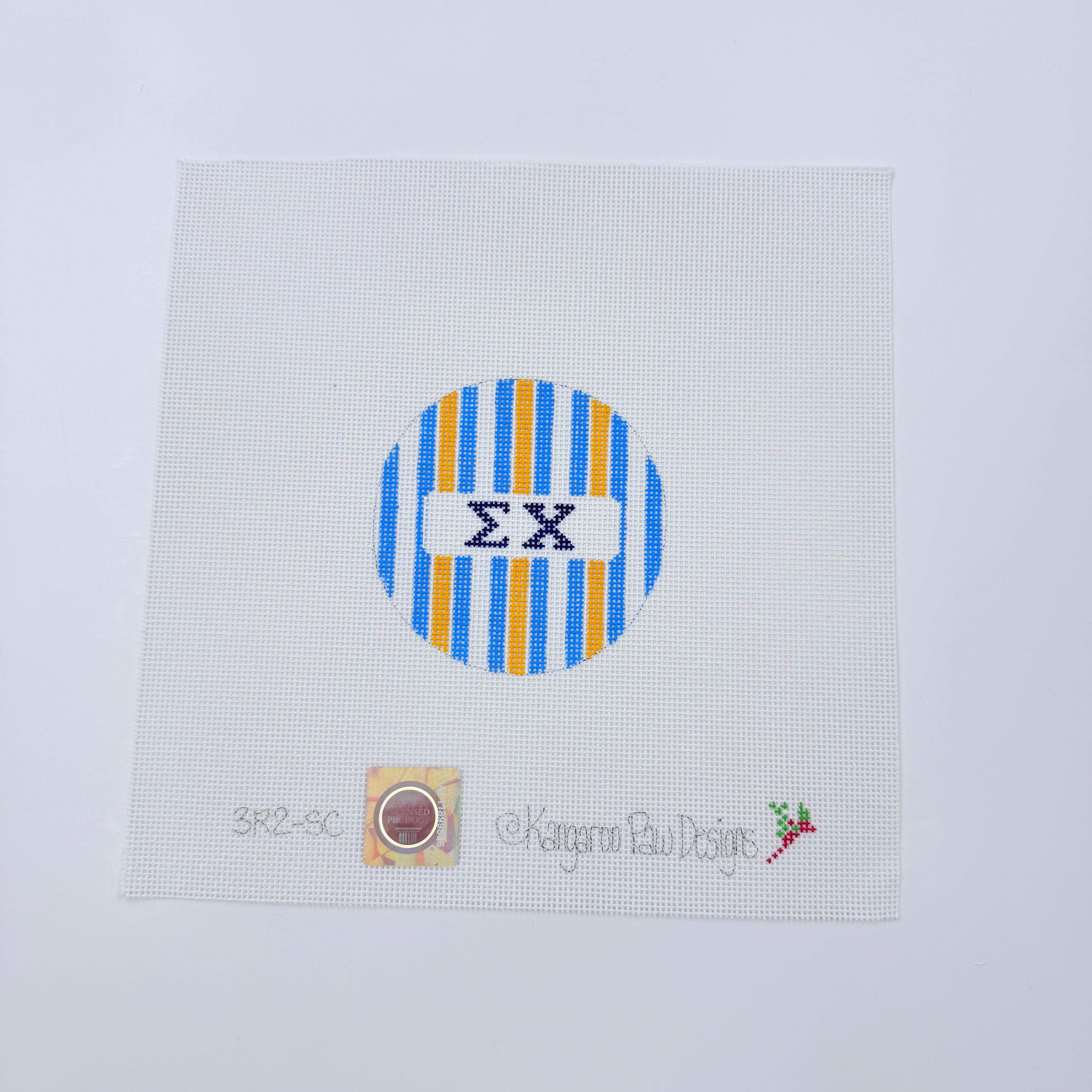 Sigma Chi</br> 3" Round Canvas - KC Needlepoint