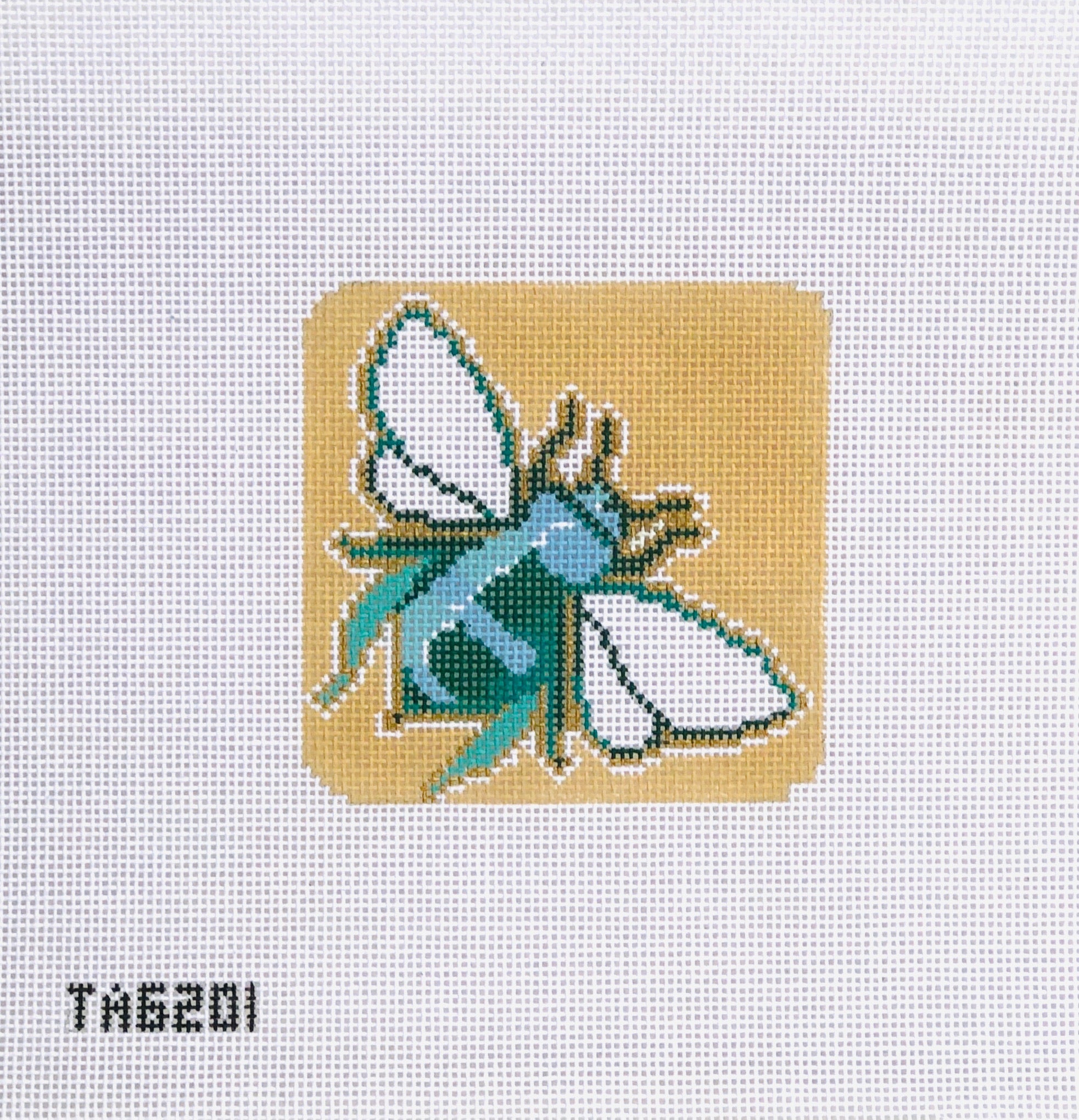 Bee Square Canvas - KC Needlepoint