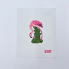 Bending Flamingo Canvas - KC Needlepoint