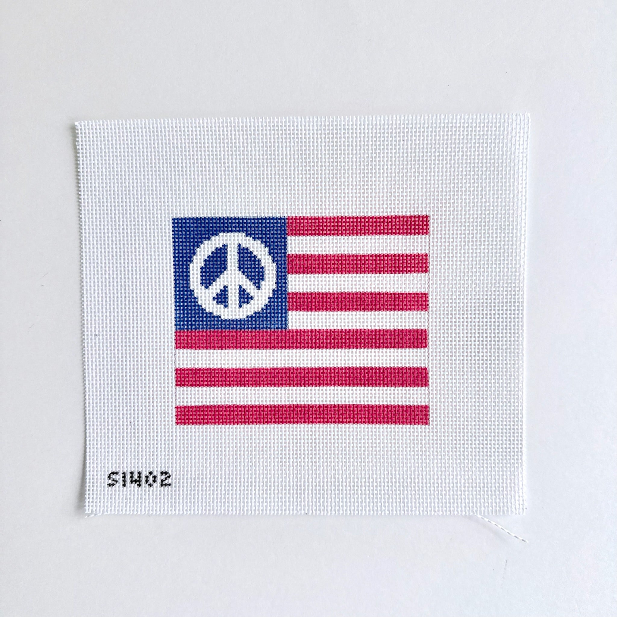 Small Peace American Flag Canvas - KC Needlepoint