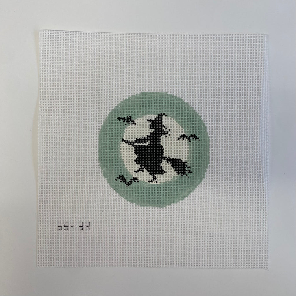 Witch Silhouette Canvas - KC Needlepoint