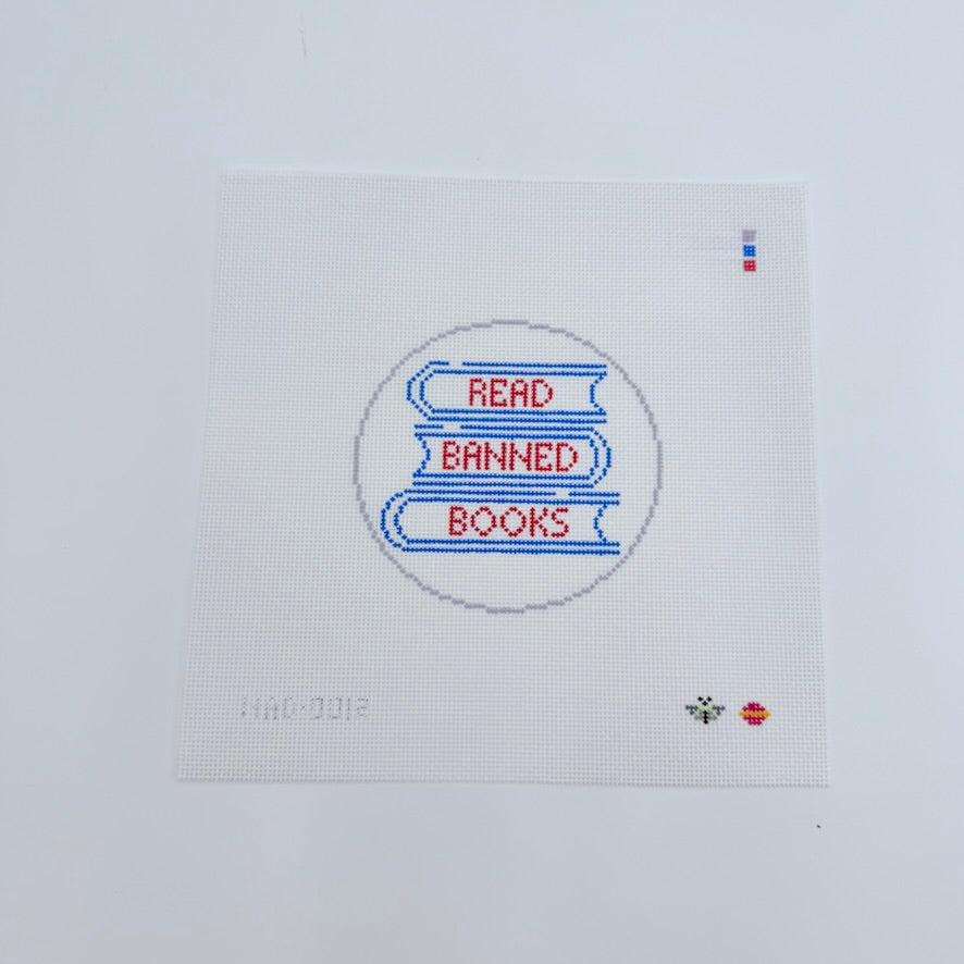 Read Banned Books Canvas - KC Needlepoint