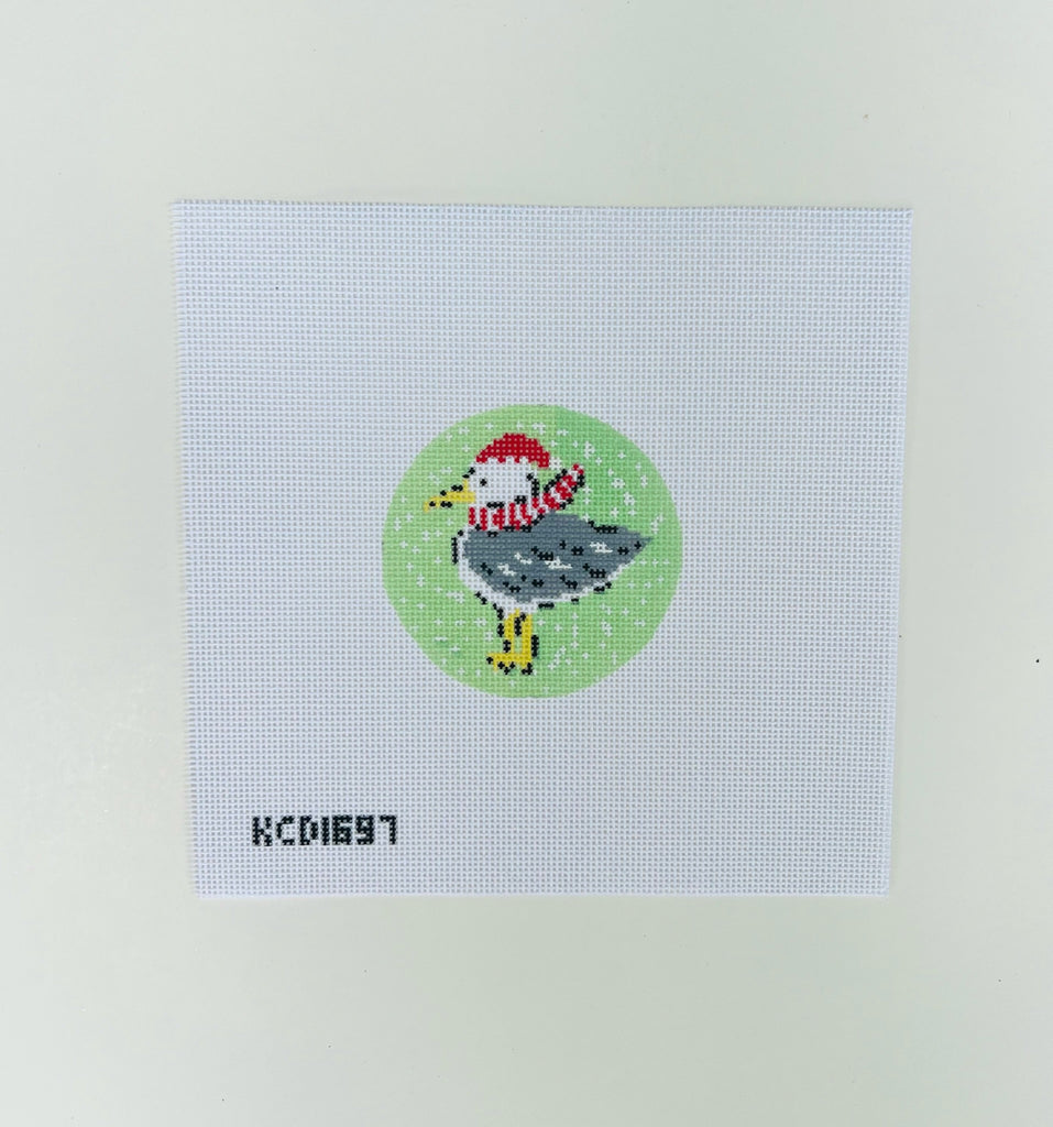 Christmas Seagull Ornament Canvas - KC Needlepoint