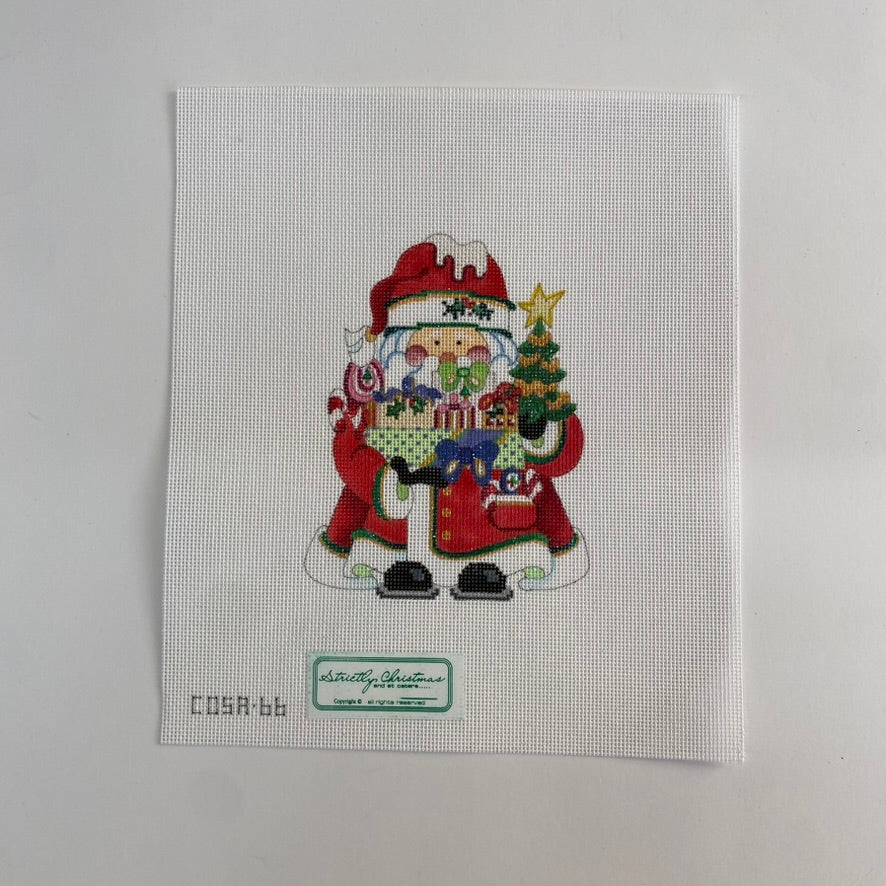Squatty Santa with Presents and Tree Canvas - KC Needlepoint