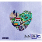 Austin Heart Canvas - KC Needlepoint
