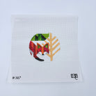 Abstract Fox Round Canvas - KC Needlepoint