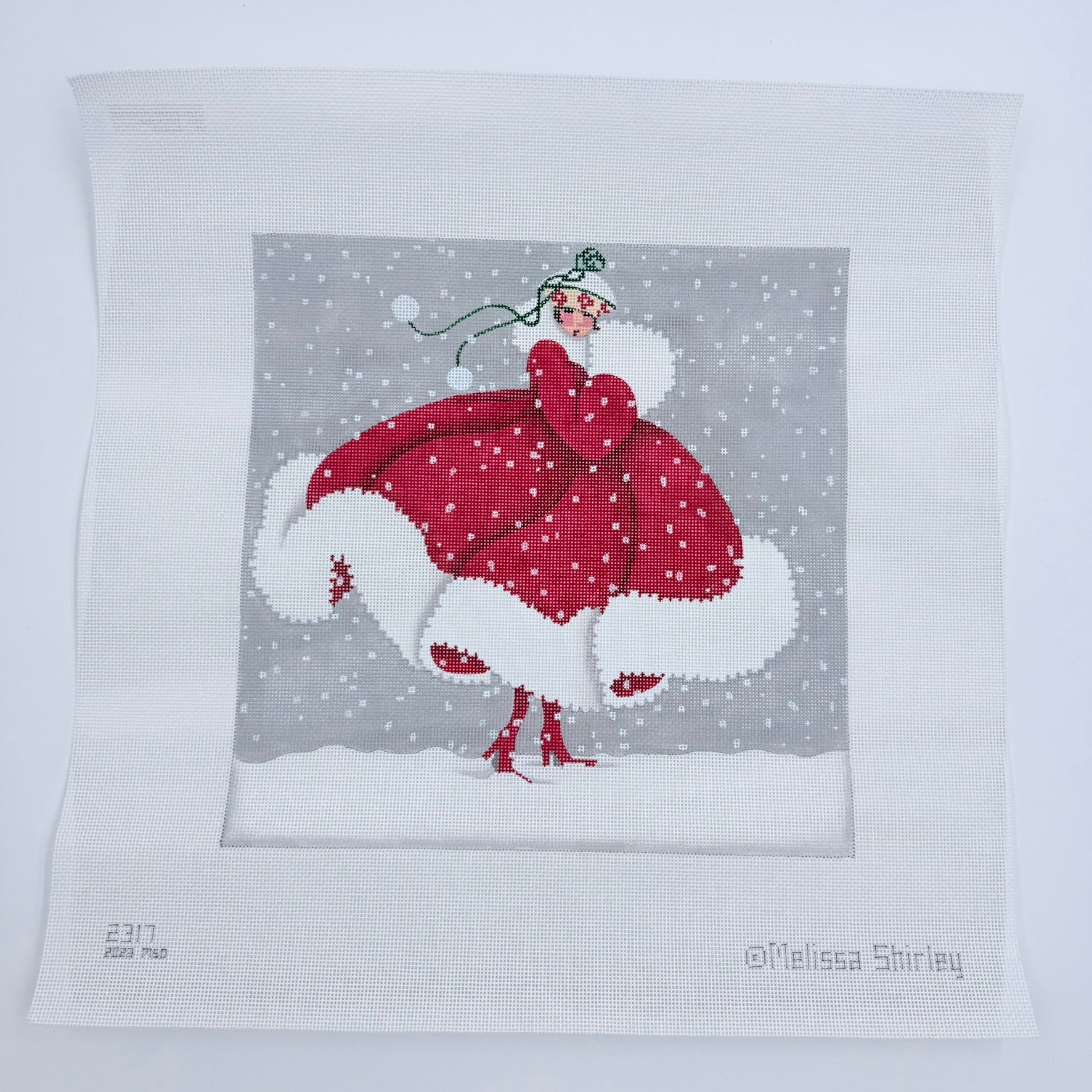 Snowy Day Lady Needlepoint Canvas – KC Needlepoint