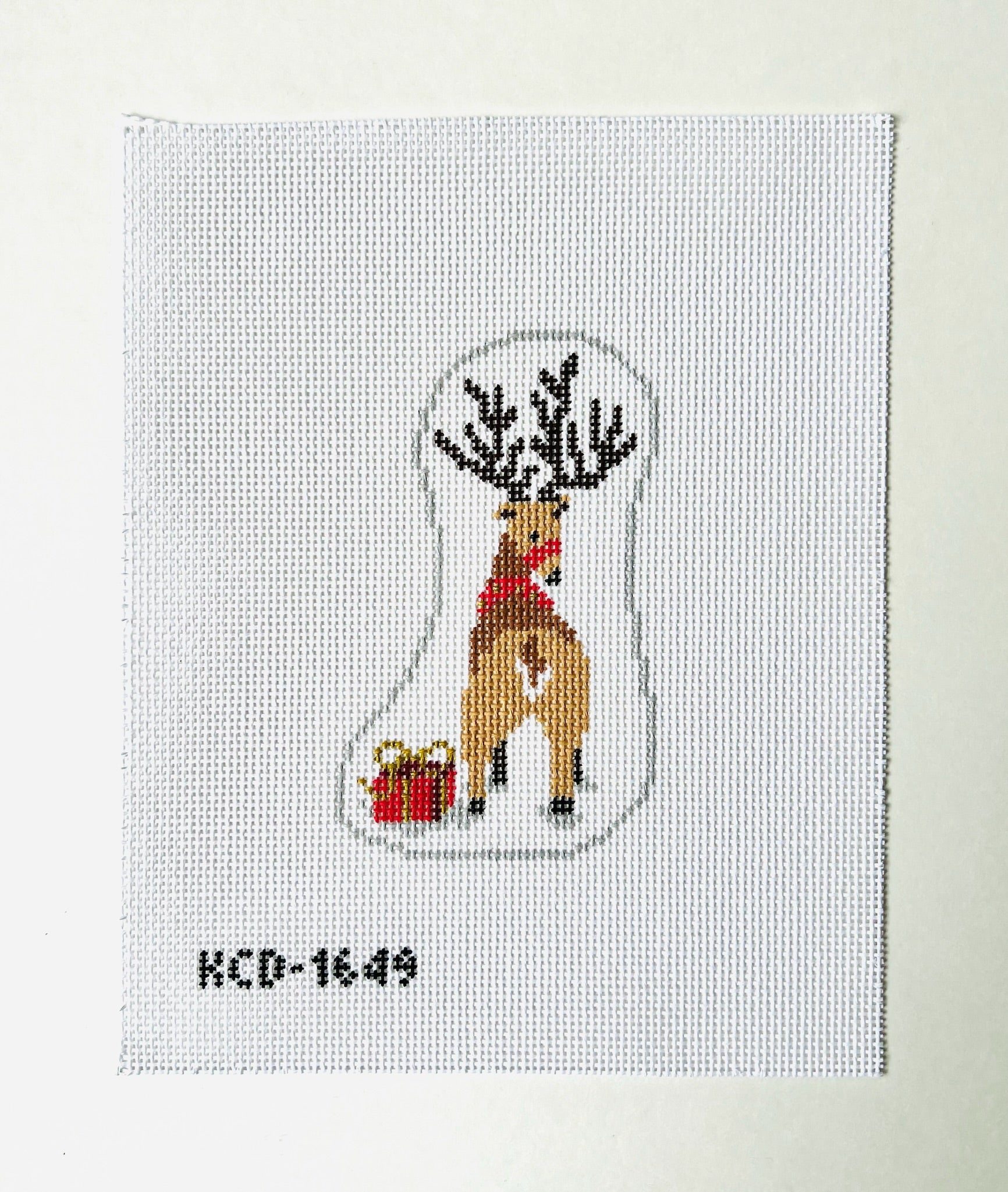 Reindeer Butt Ornament Canvas - KC Needlepoint