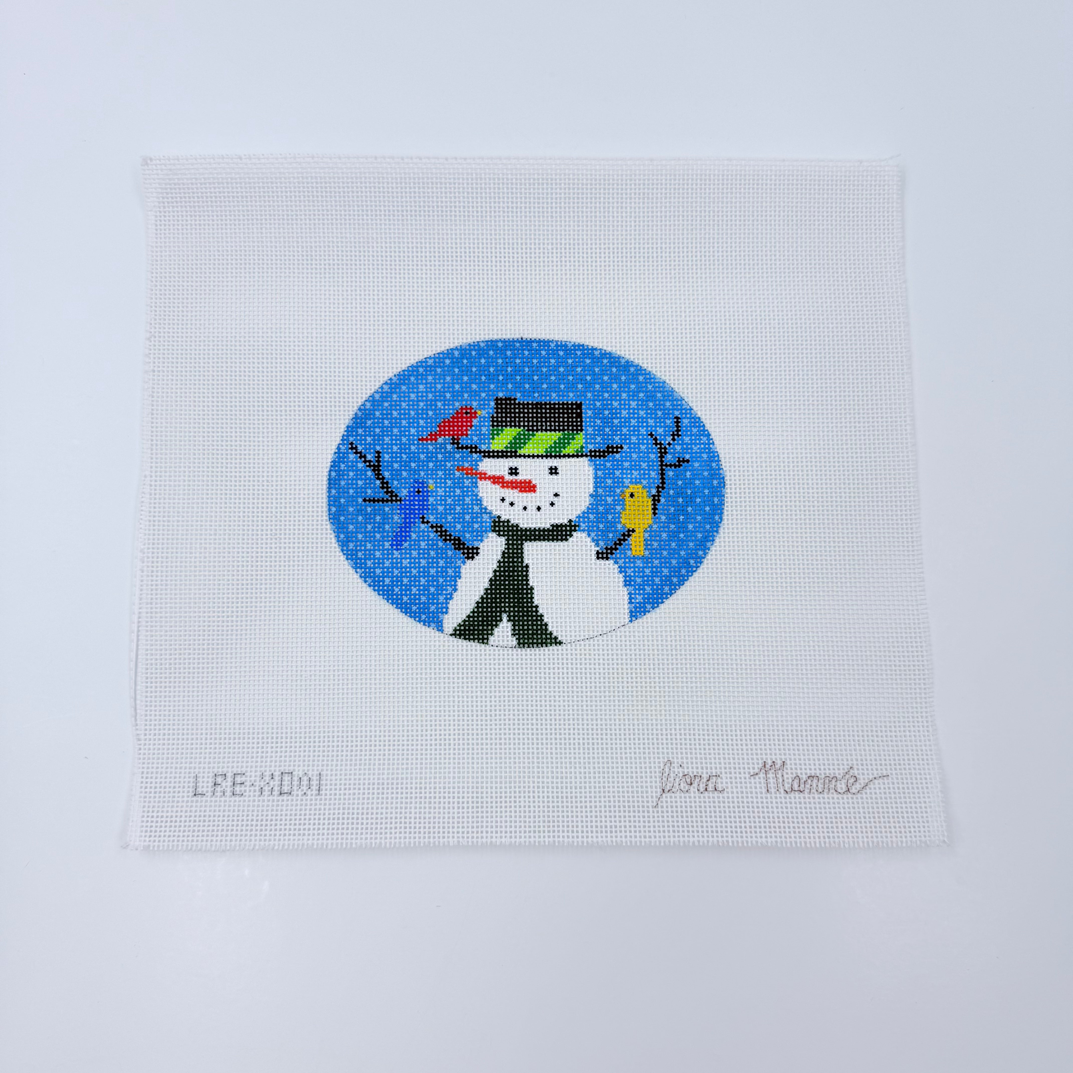 Snowman with Birds Canvas - KC Needlepoint