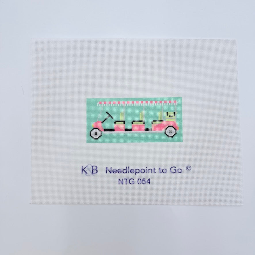 Palm Beach Golf Cart Canvas - KC Needlepoint