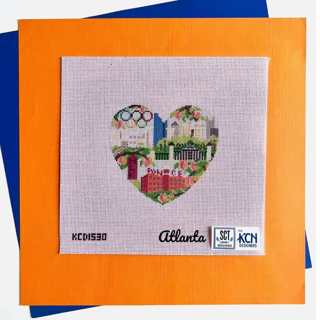 Atlanta Heart Canvas - KC Needlepoint