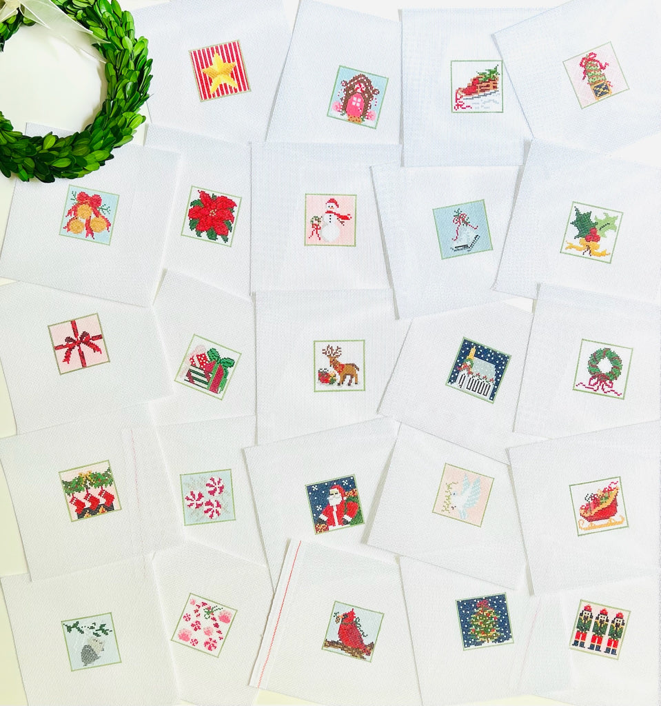 24 Advent Pieces Canvases - KC Needlepoint