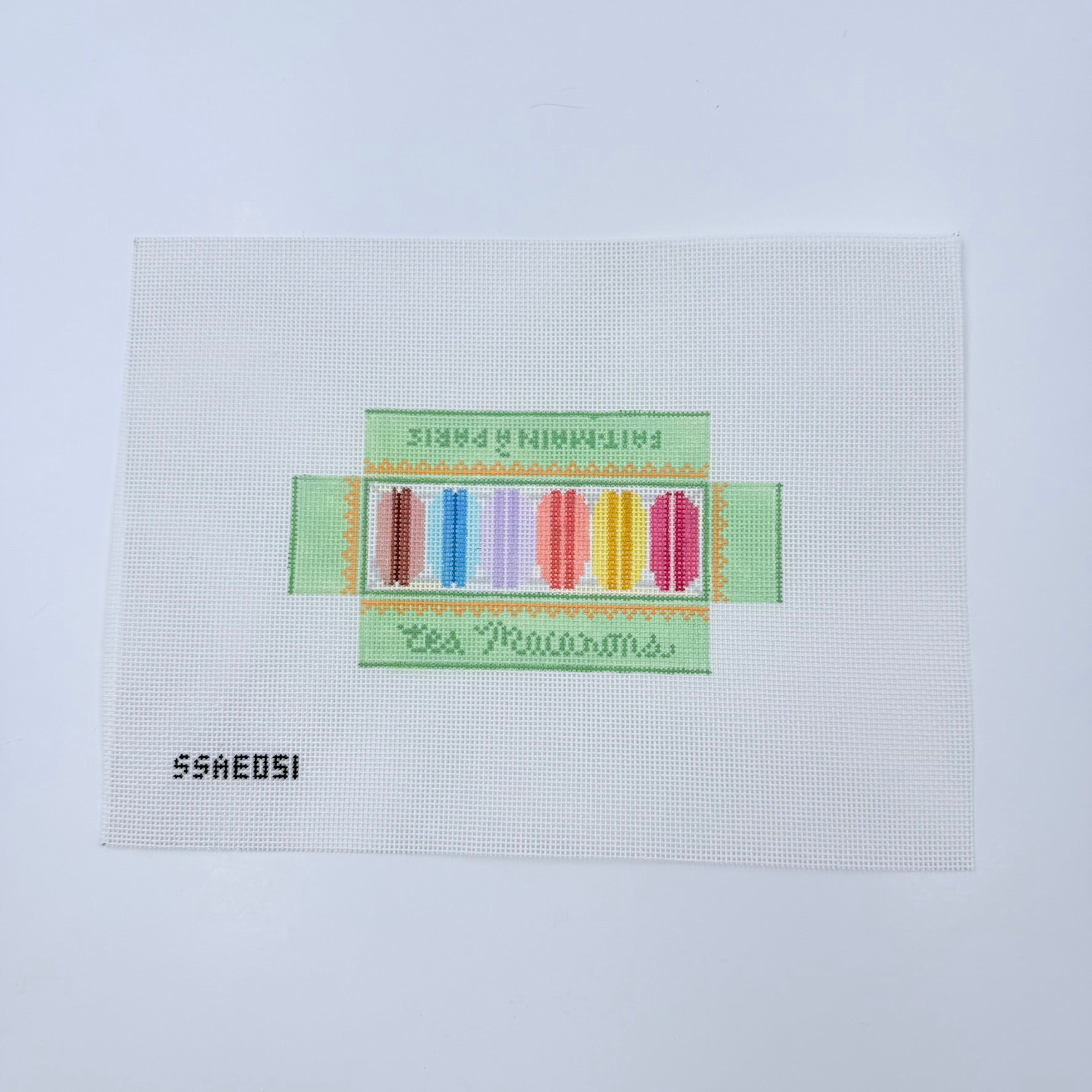 3D Macaron Box Needlepoint Canvas - KC Needlepoint