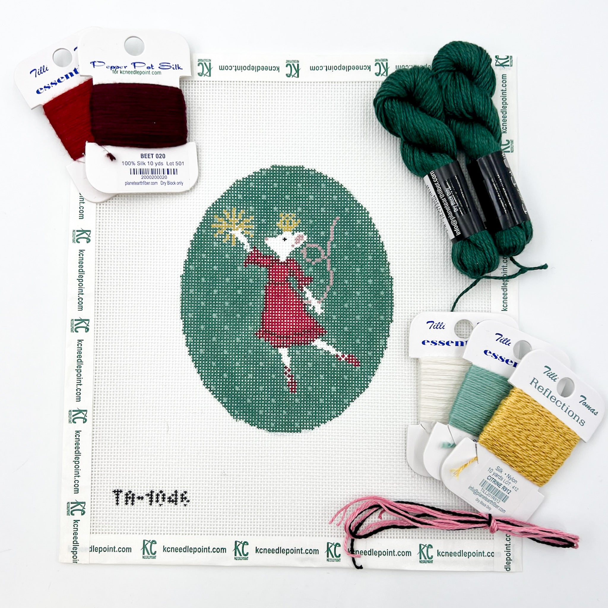 Christmas Mouse Red Canvas - KC Needlepoint