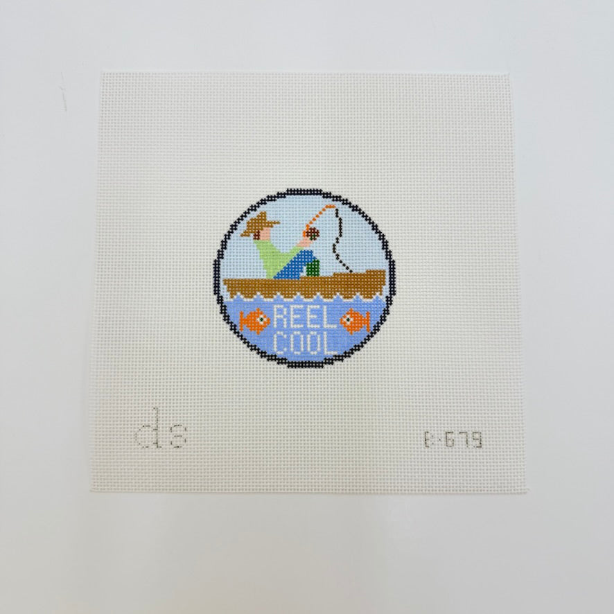 Reel Cool Merit Badge Canvas - KC Needlepoint