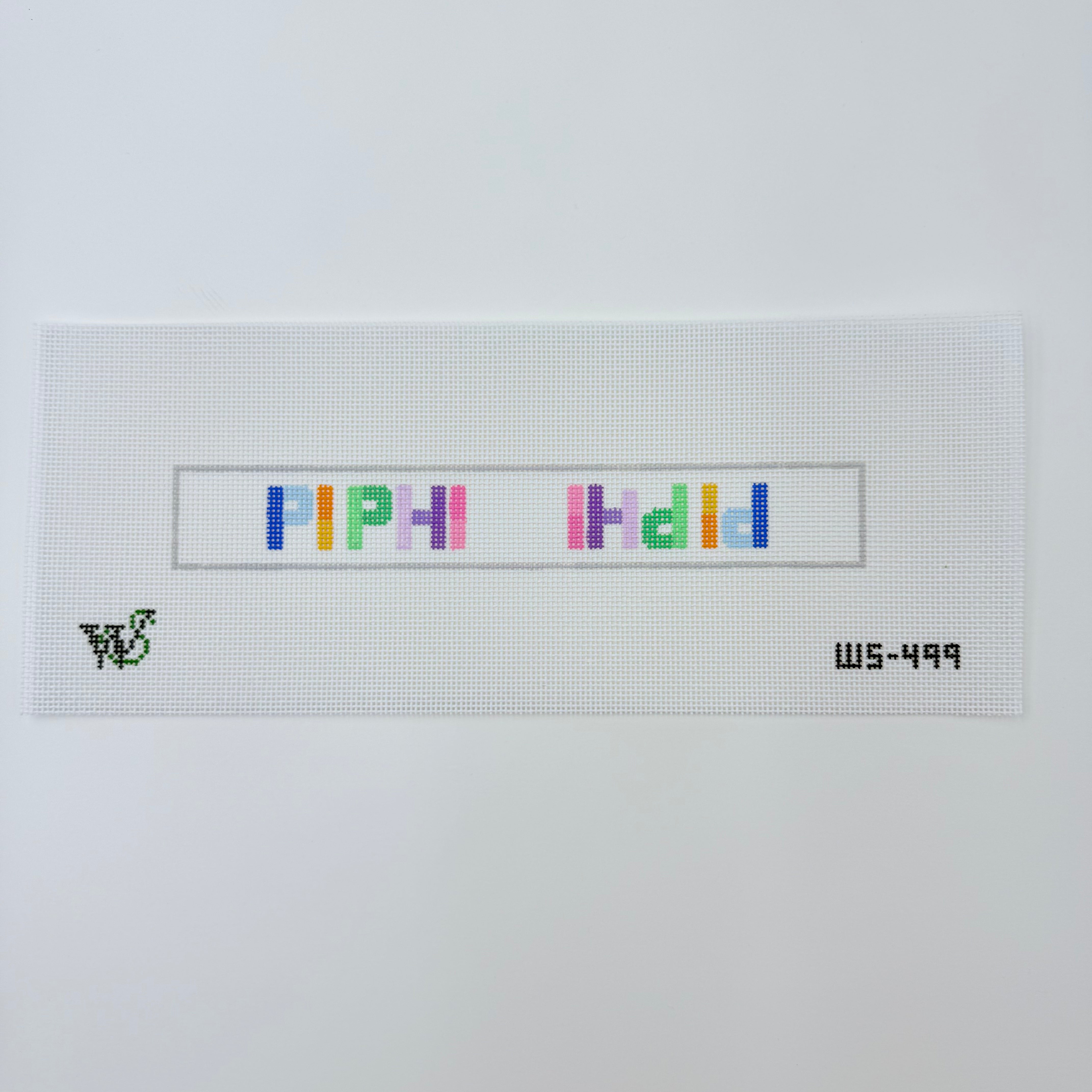 Pi Phi Key Fob Canvas - KC Needlepoint