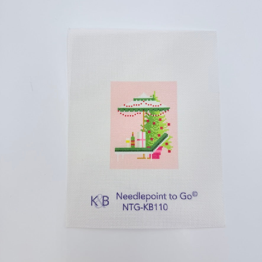 Palm Beach Christmas Sun Lounger Canvas - KC Needlepoint