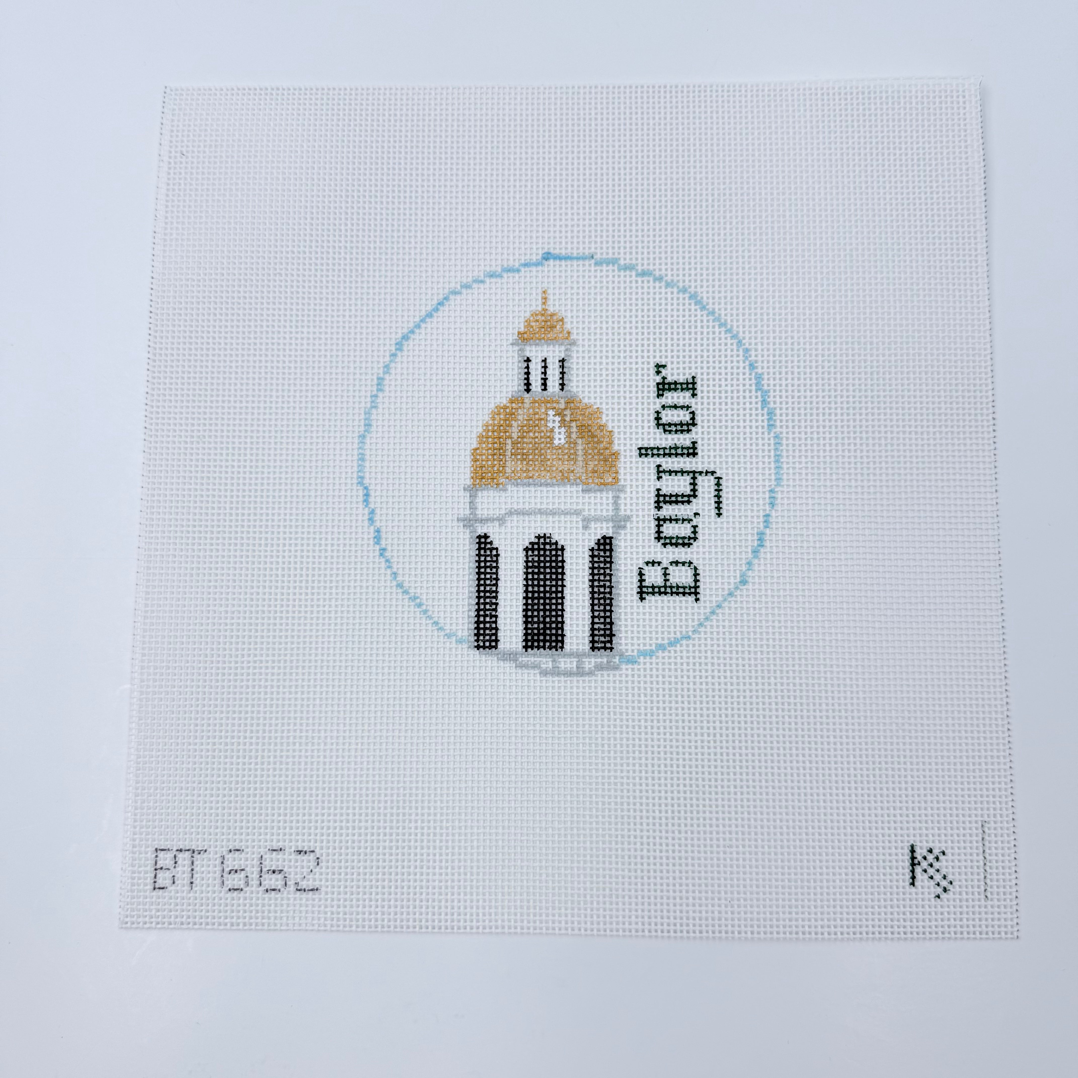 Baylor Round Canvas - KC Needlepoint