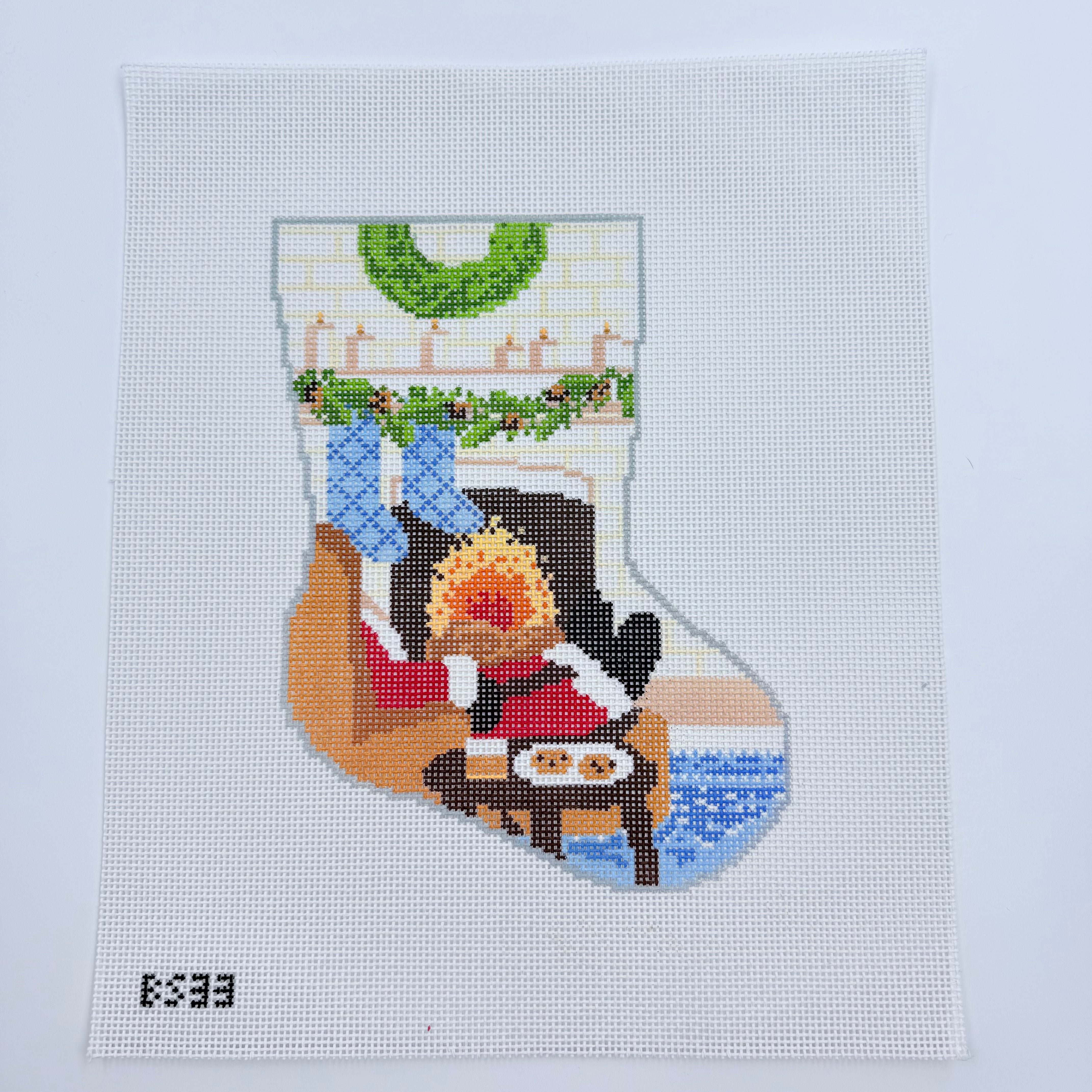 Santa's Nightcap Midsize Stocking Canvas - KC Needlepoint
