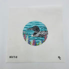 Loon and Lupines Round Canvas - KC Needlepoint