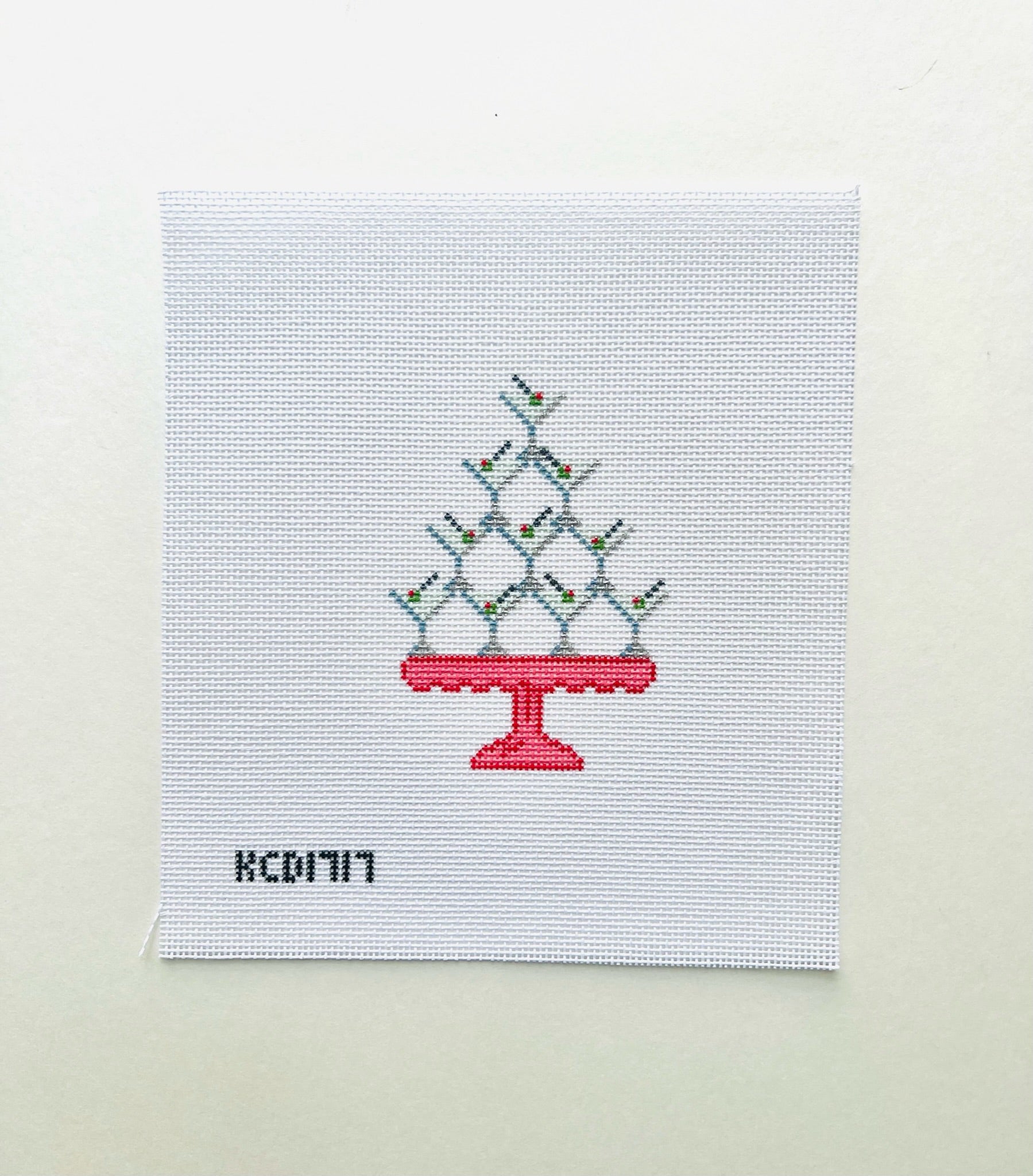 Tipsy Tower Martini Canvas - KC Needlepoint