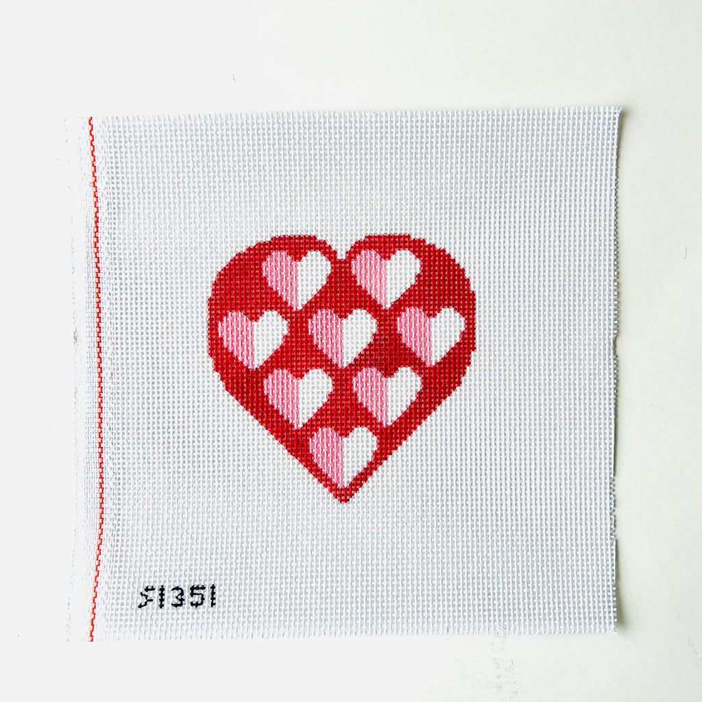 Hearts within Heart Canvas - KC Needlepoint