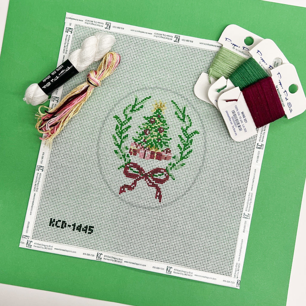 Christmas Tree Oval Kit - KC Needlepoint