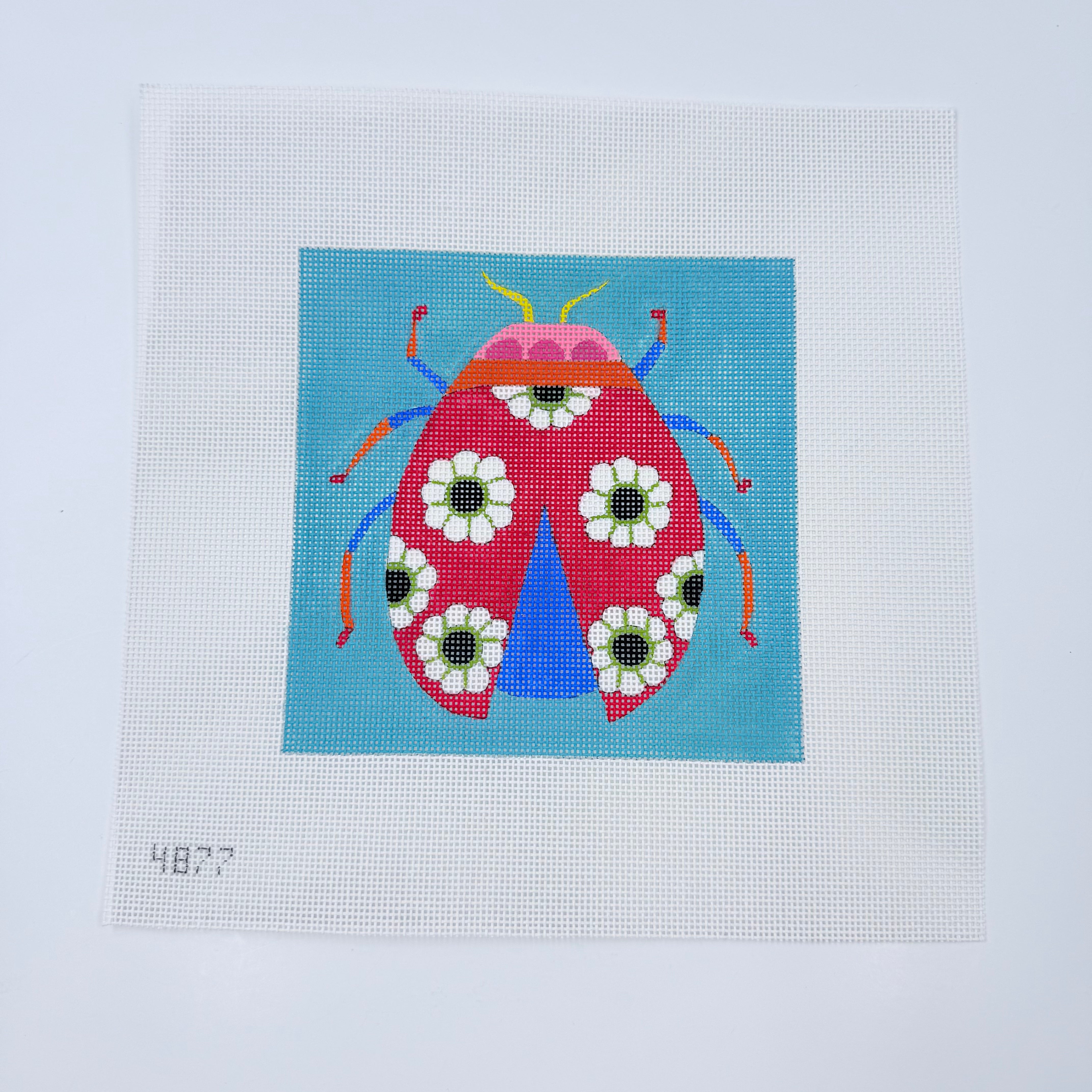 Floral Ladybug Canvas - KC Needlepoint