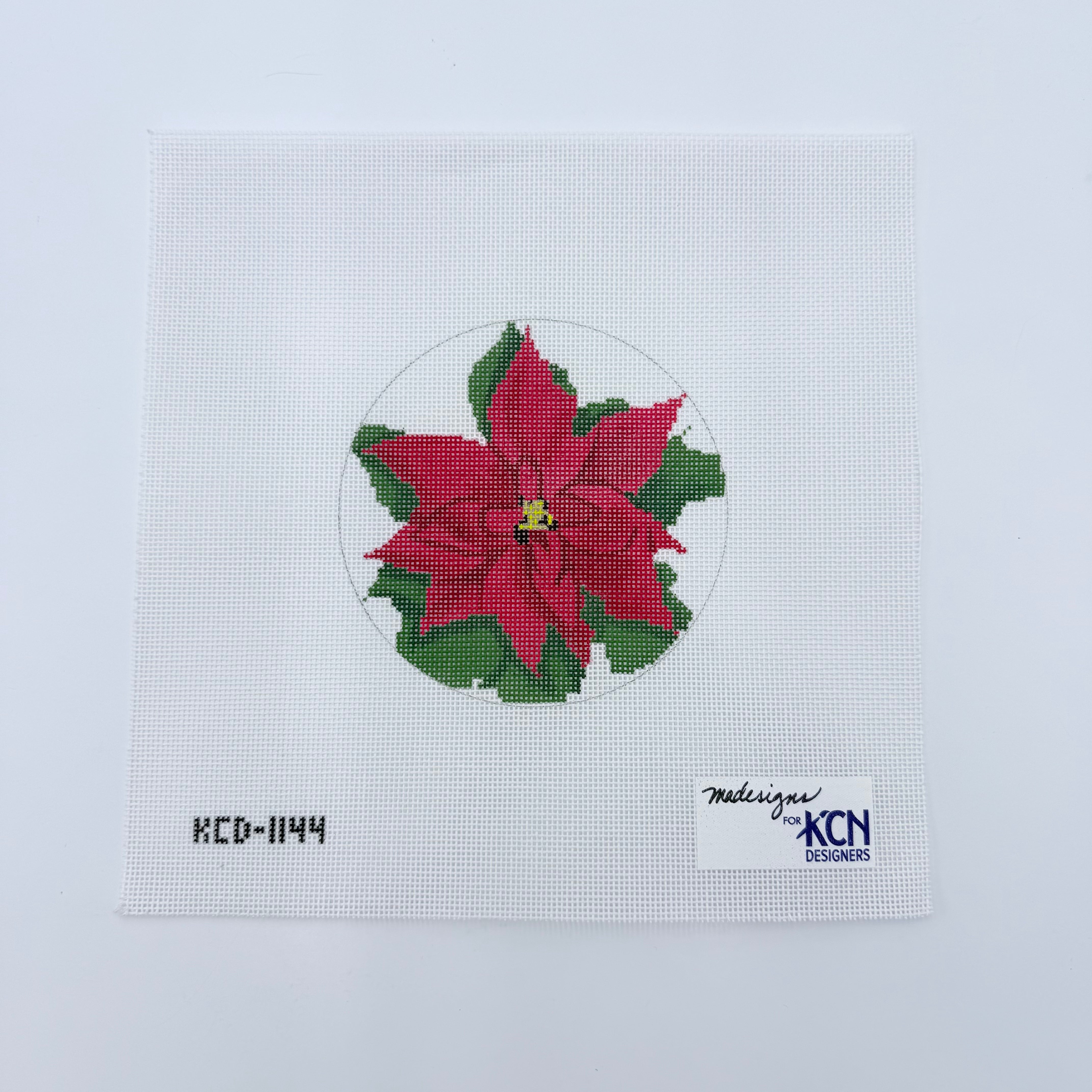 Poinsettia Ornament - KC Needlepoint