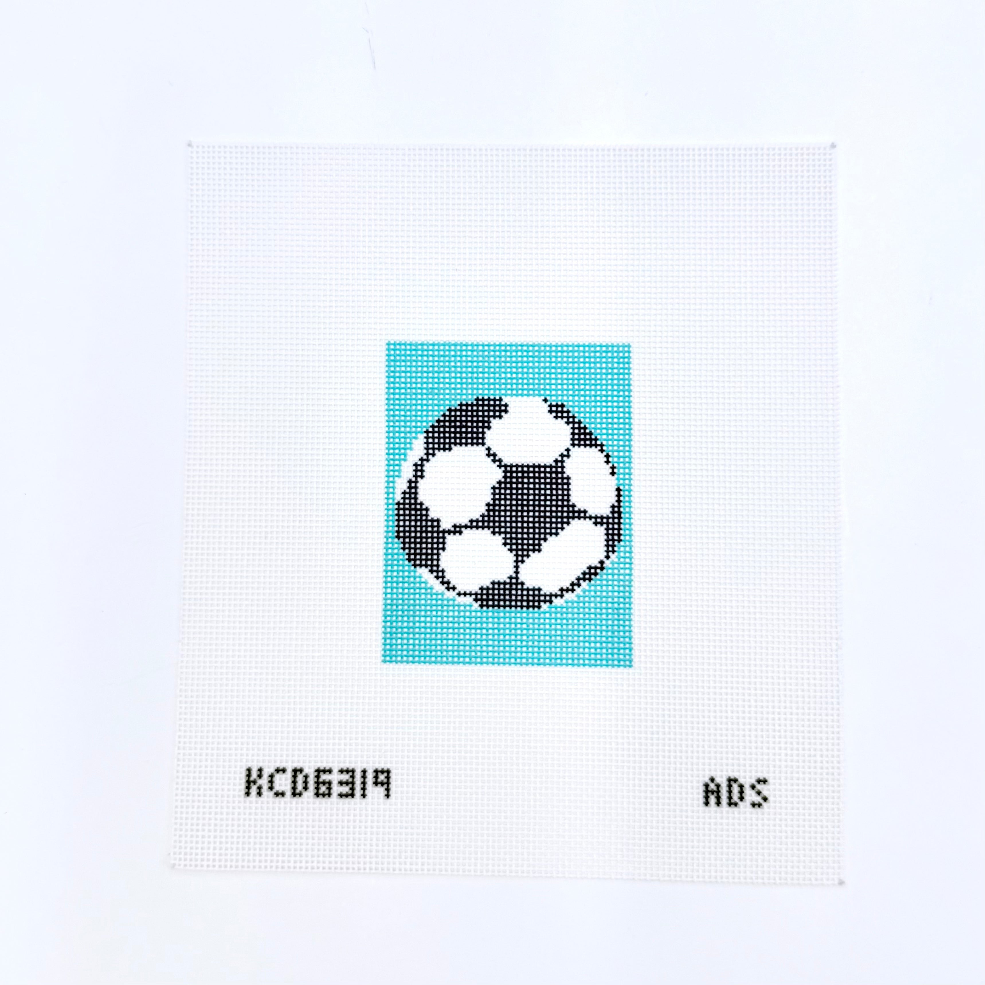 Single Soccer Bag Tag Canvas - KC Needlepoint