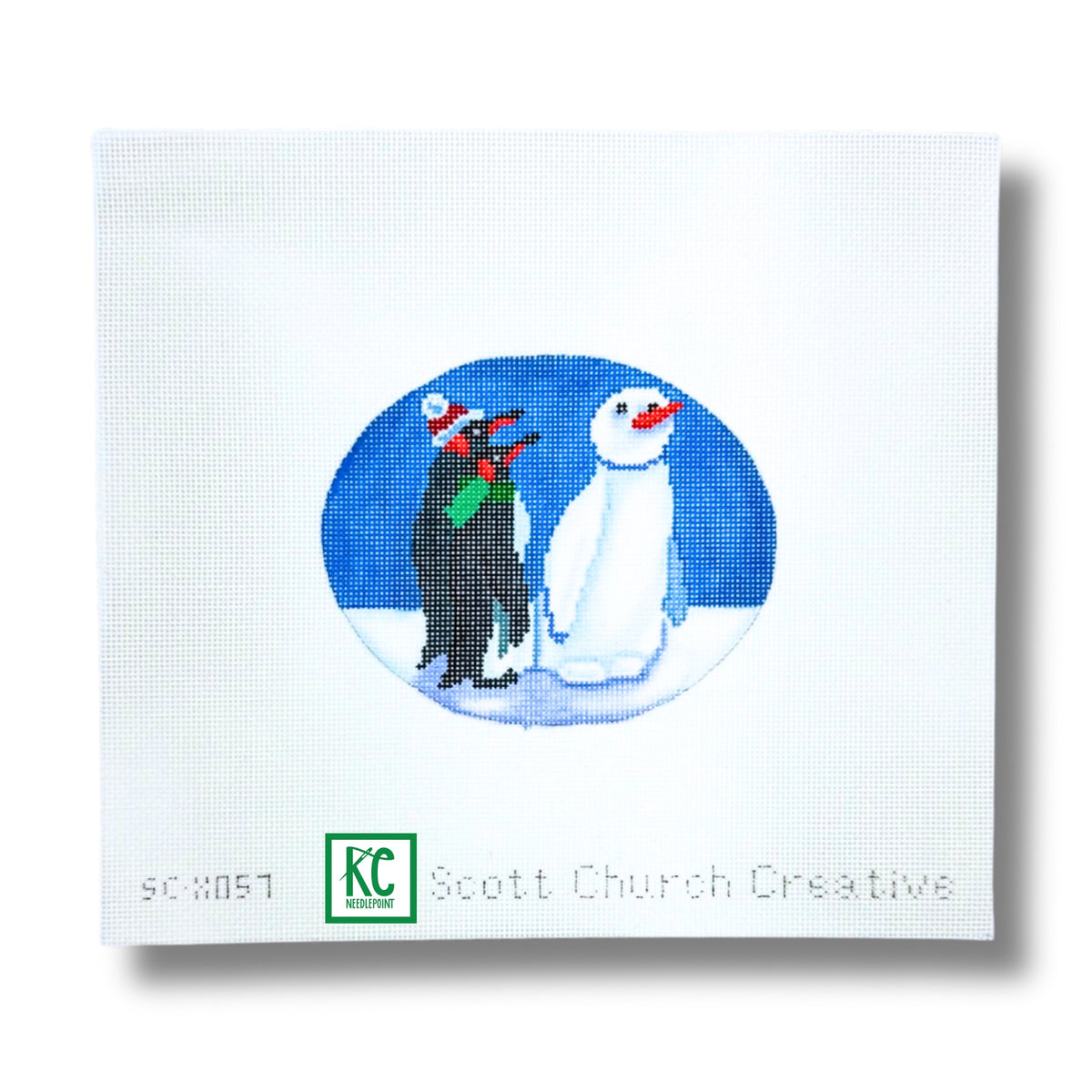 Snowman & Penguins Canvas - KC Needlepoint