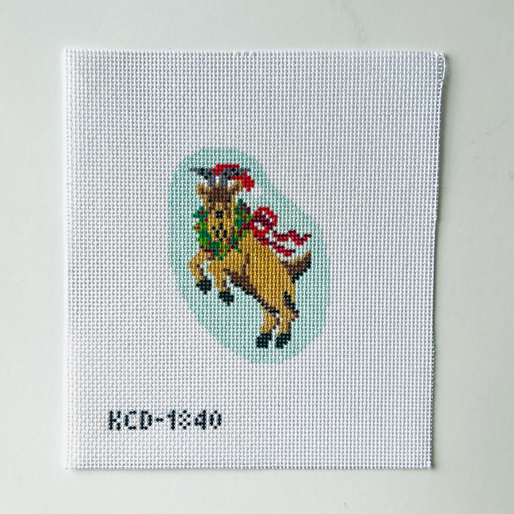 Holiday Goat Canvas - KC Needlepoint