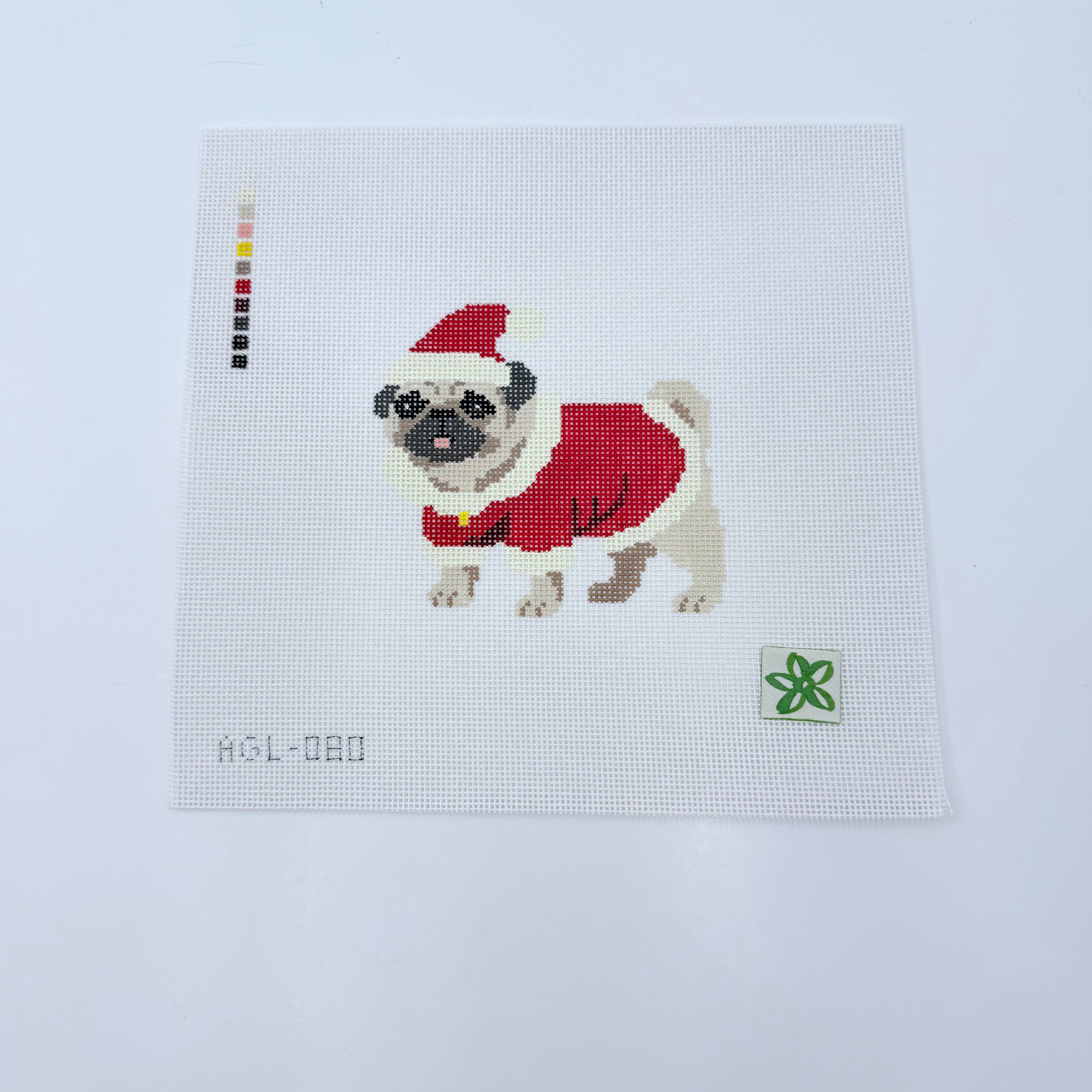 Santa Pug Canvas - KC Needlepoint