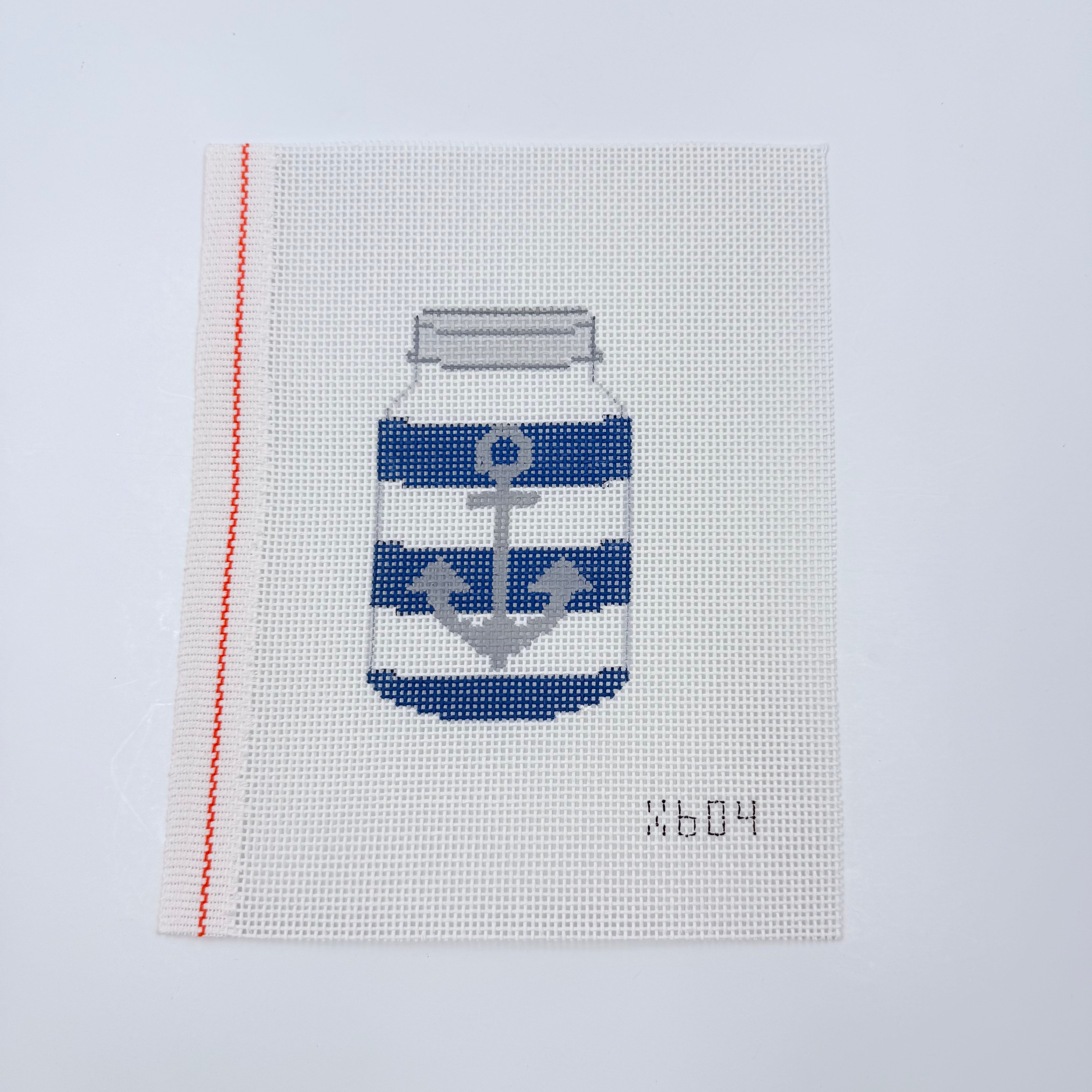 Anchor and Stripes Mason Jar Canvas - KC Needlepoint