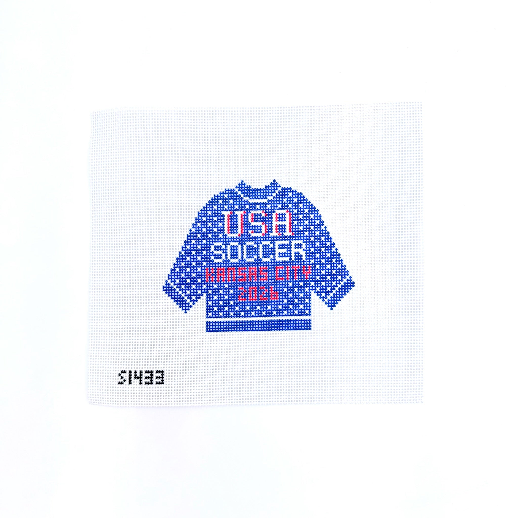 USA Kansas City Soccer Pullover Canvas - KC Needlepoint