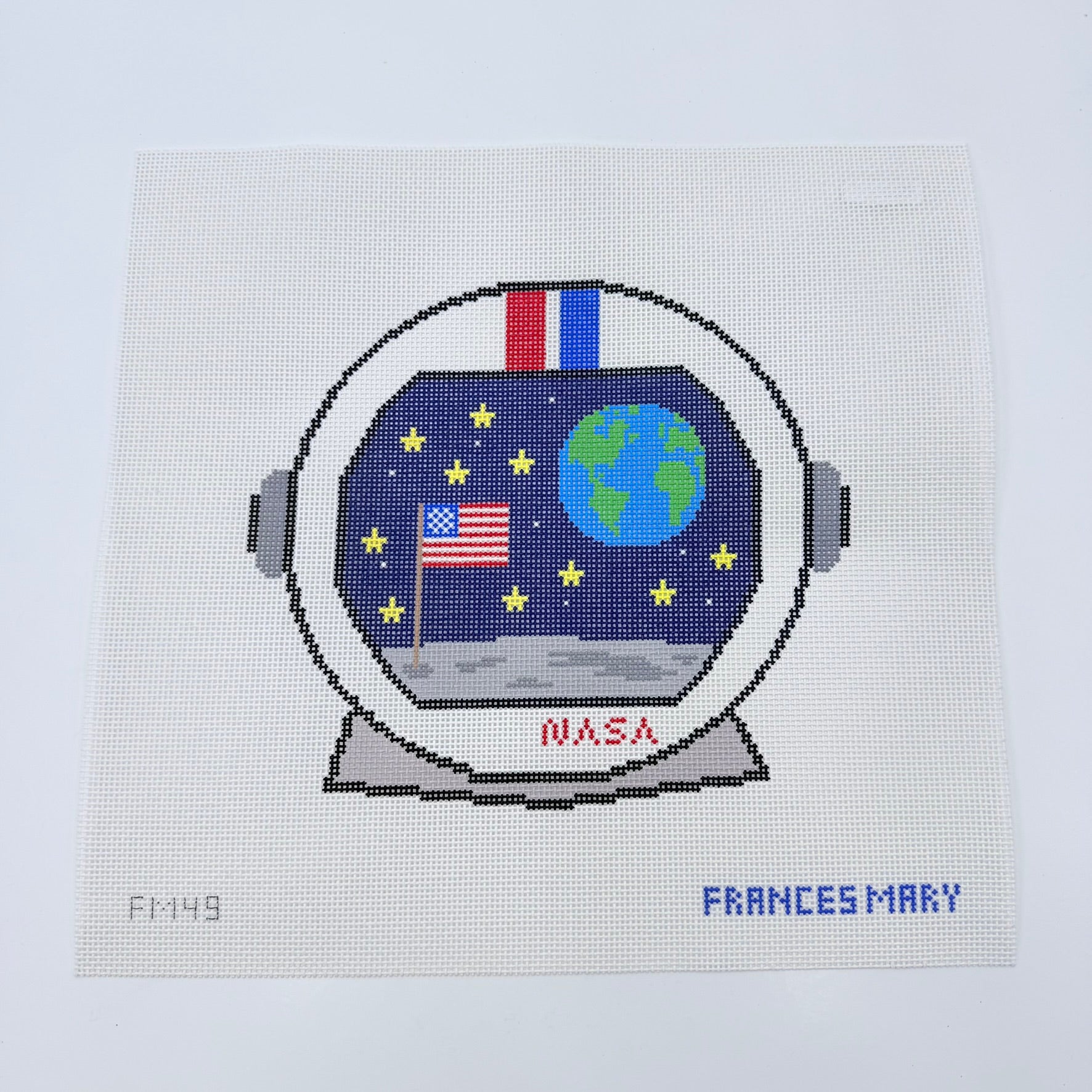 Astronaut Helmet Canvas - KC Needlepoint