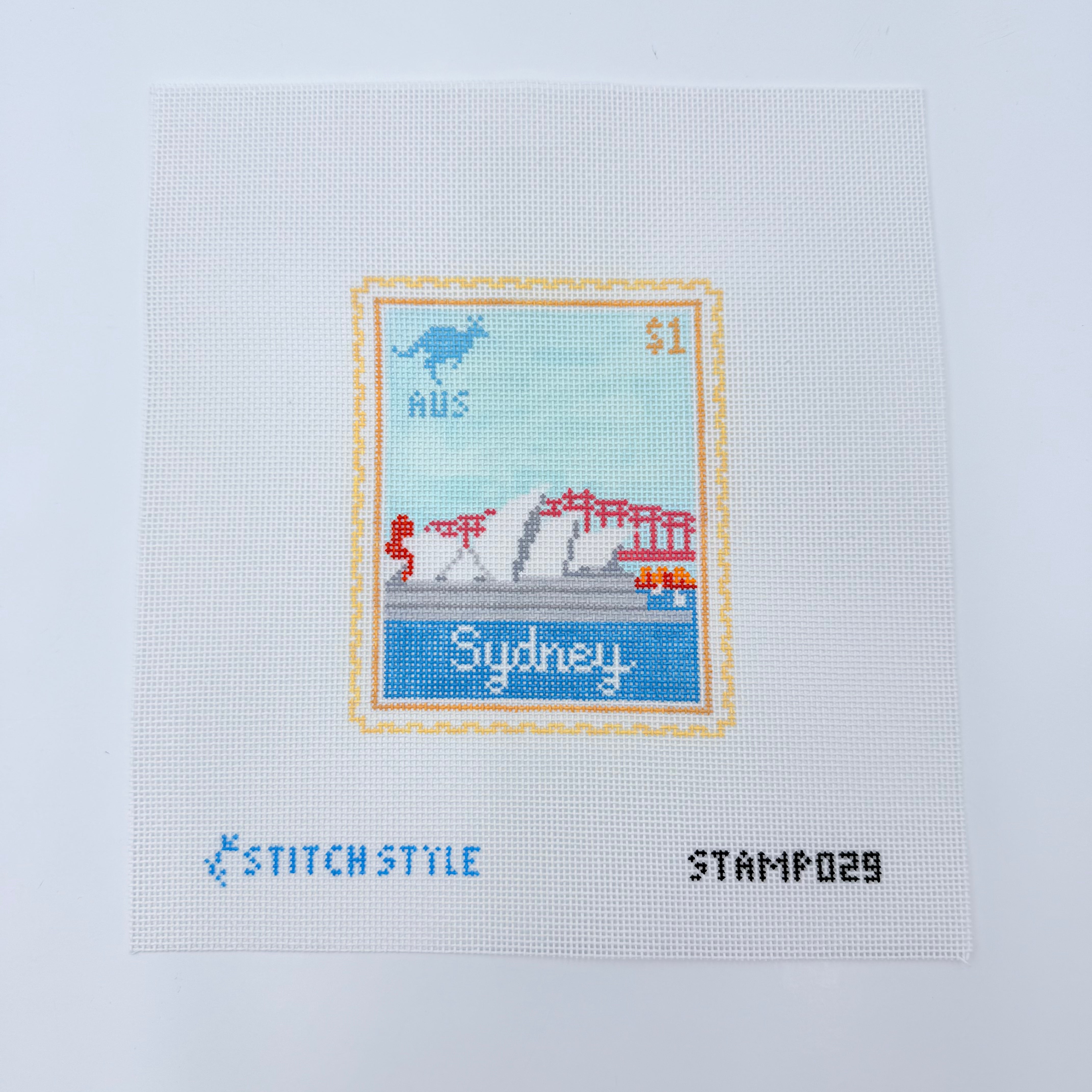 Sydney Stamp Needlepoint Canvas - KC Needlepoint