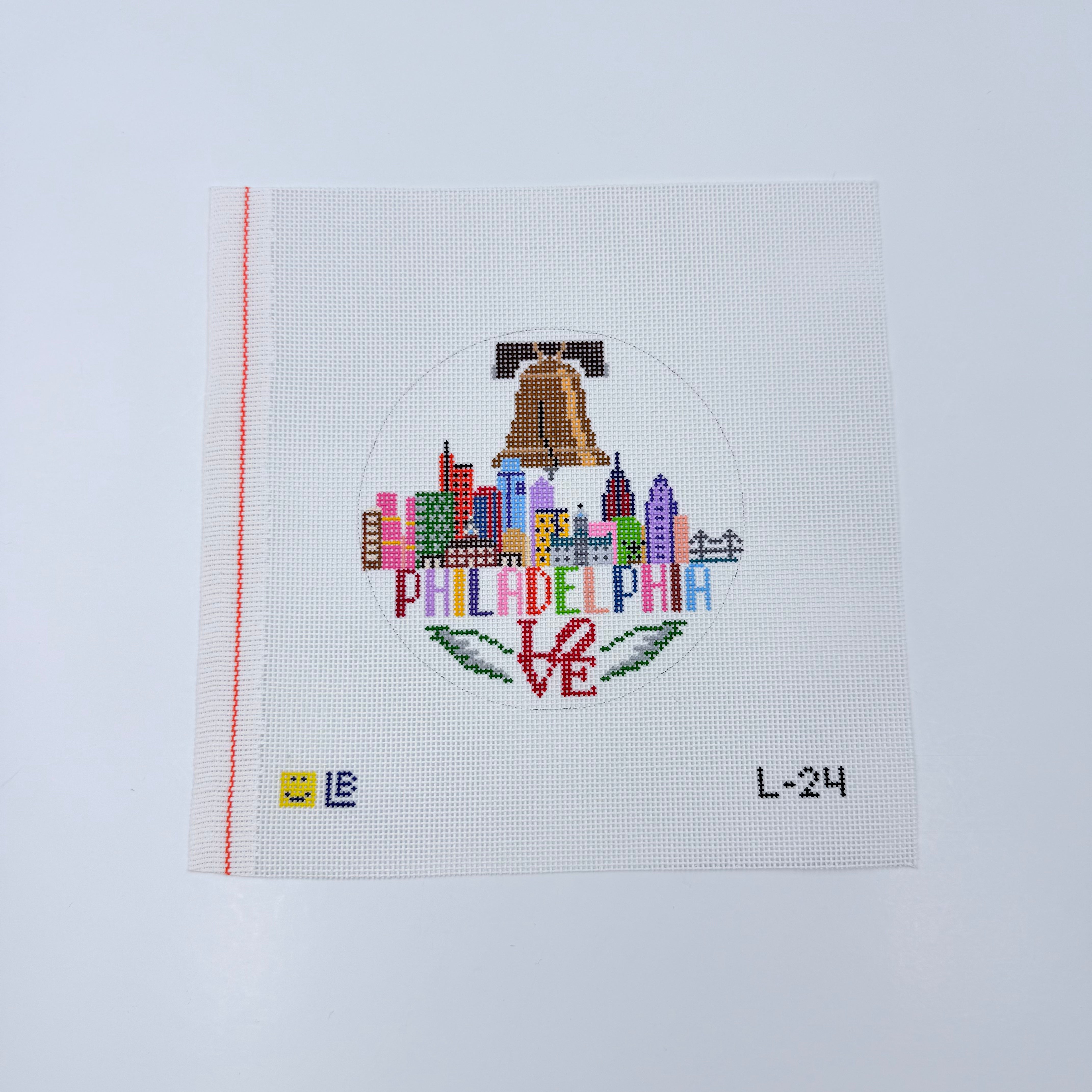 Philadelphia Round Canvas - KC Needlepoint