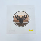 Moose Head Round Canvas - KC Needlepoint