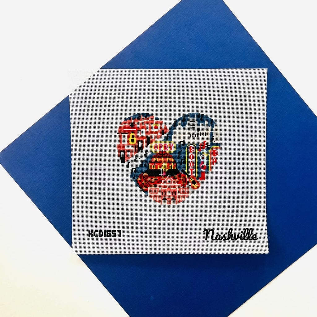 Nashville Heart Canvas - KC Needlepoint