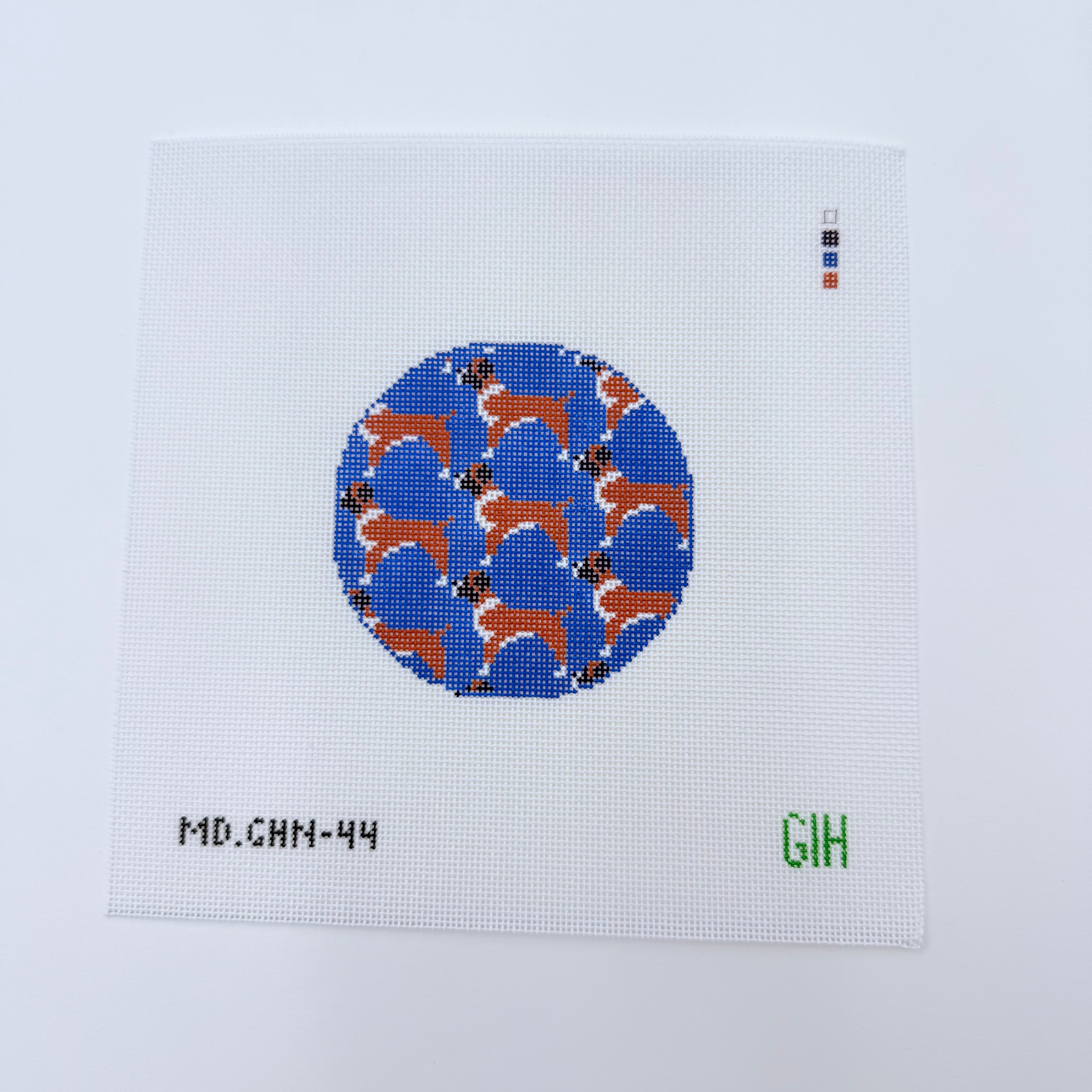 Boxer Round Canvas - KC Needlepoint